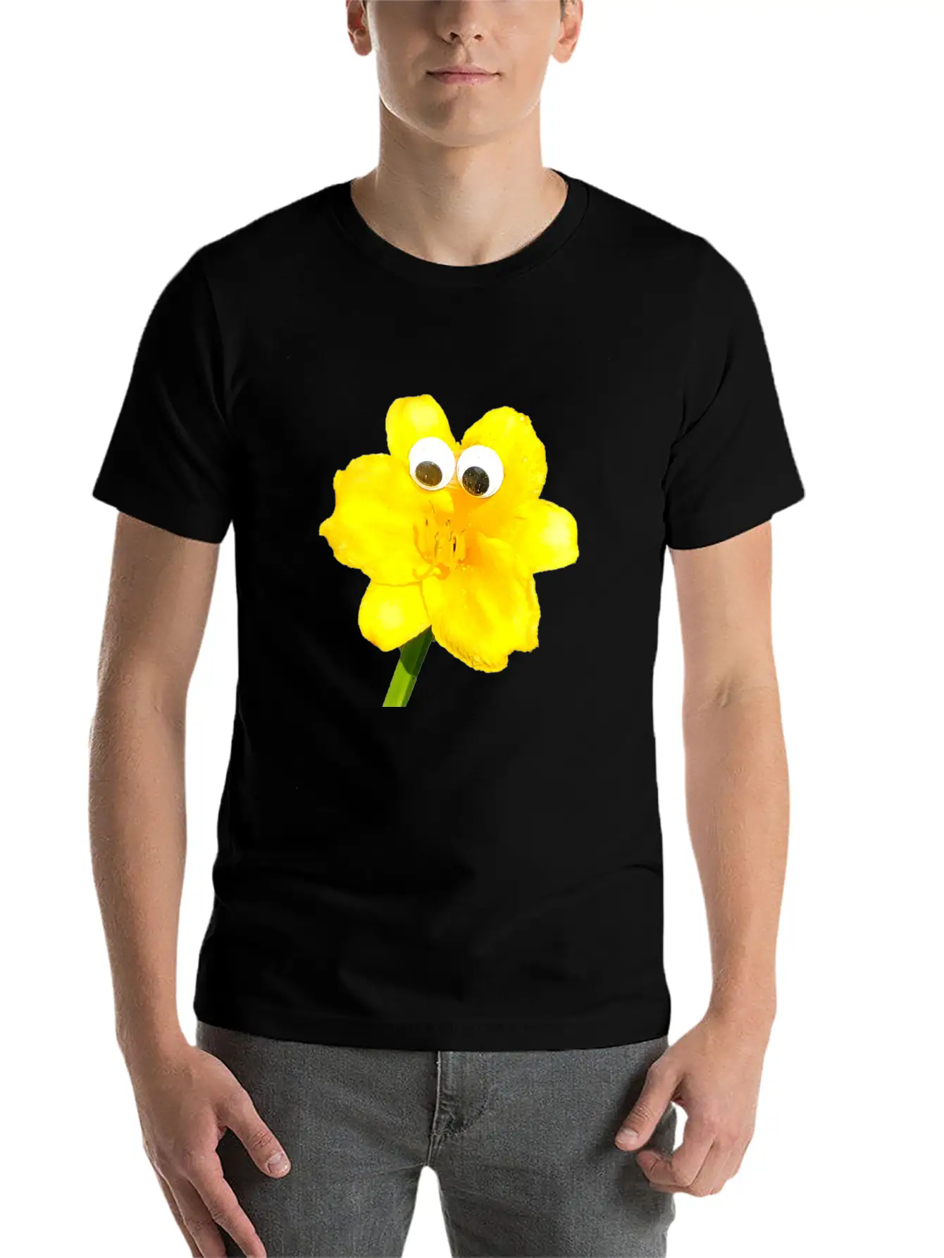 Summer The Yellow Daylily (Googly-Eyed Pals) Lightweight Cotton T-Shirt – Daily Comfort Graphic Shirt