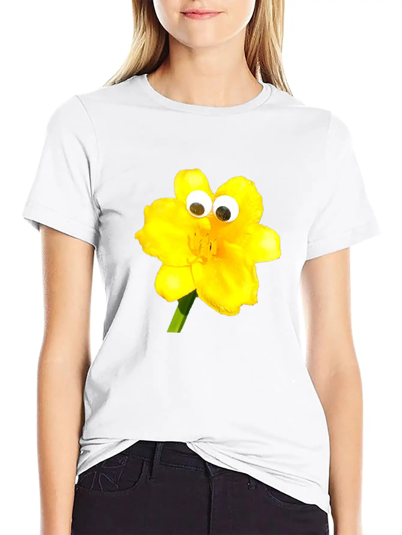 Summer The Yellow Daylily (Googly-Eyed Pals) Lightweight Cotton T-Shirt – Daily Comfort Graphic Shirt