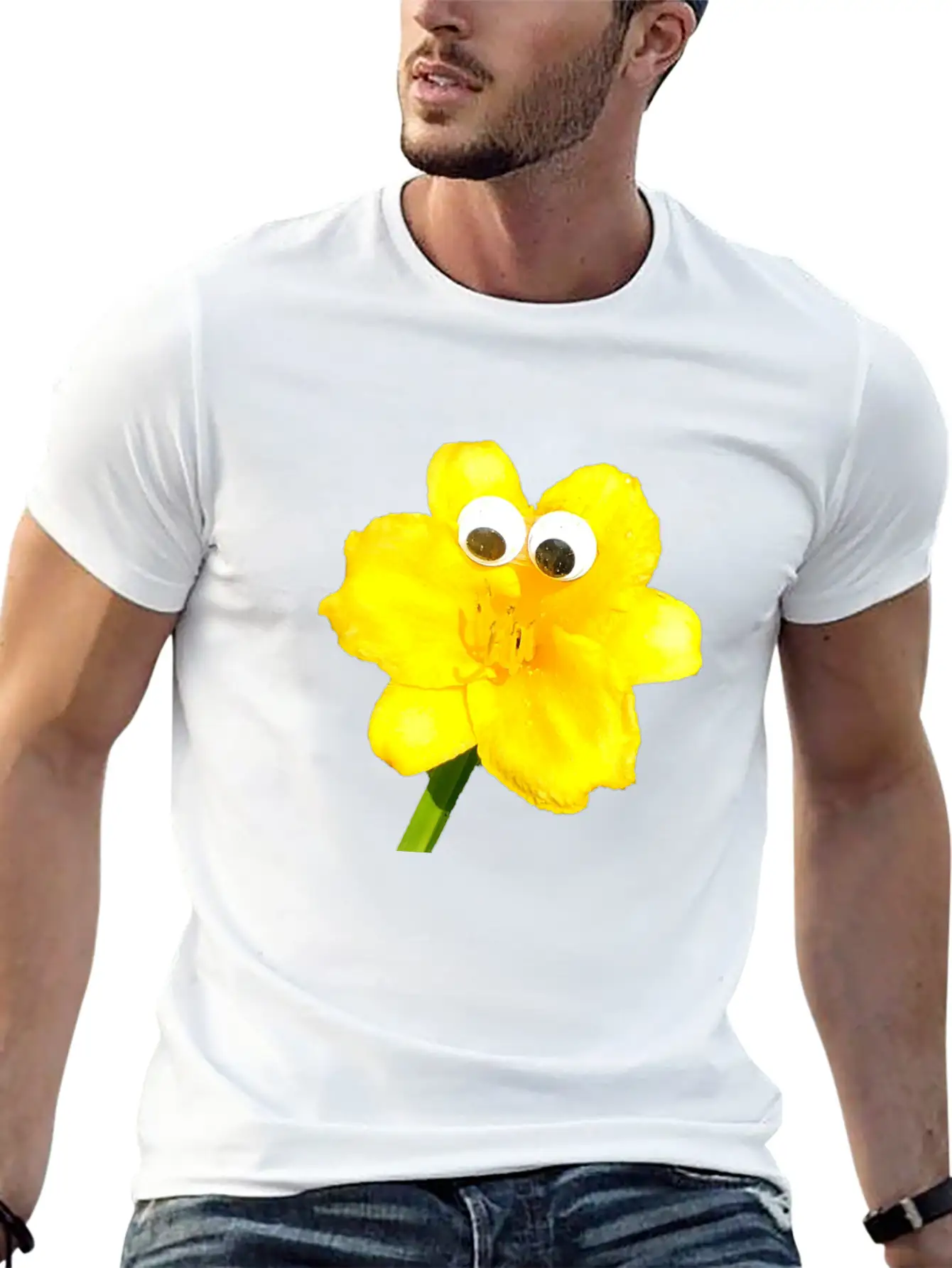 Summer The Yellow Daylily (Googly-Eyed Pals) Lightweight Cotton T-Shirt – Daily Comfort Graphic Shirt