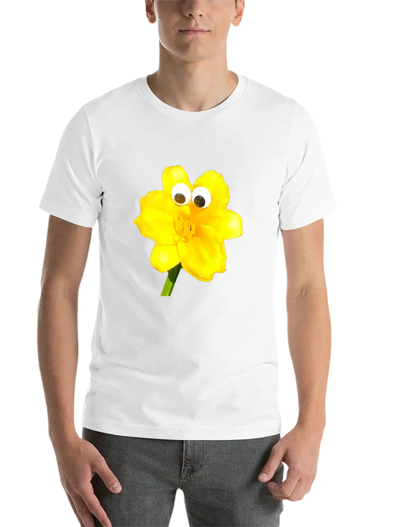 Summer The Yellow Daylily (Googly-Eyed Pals) Lightweight Cotton T-Shirt – Daily Comfort Graphic Shirt