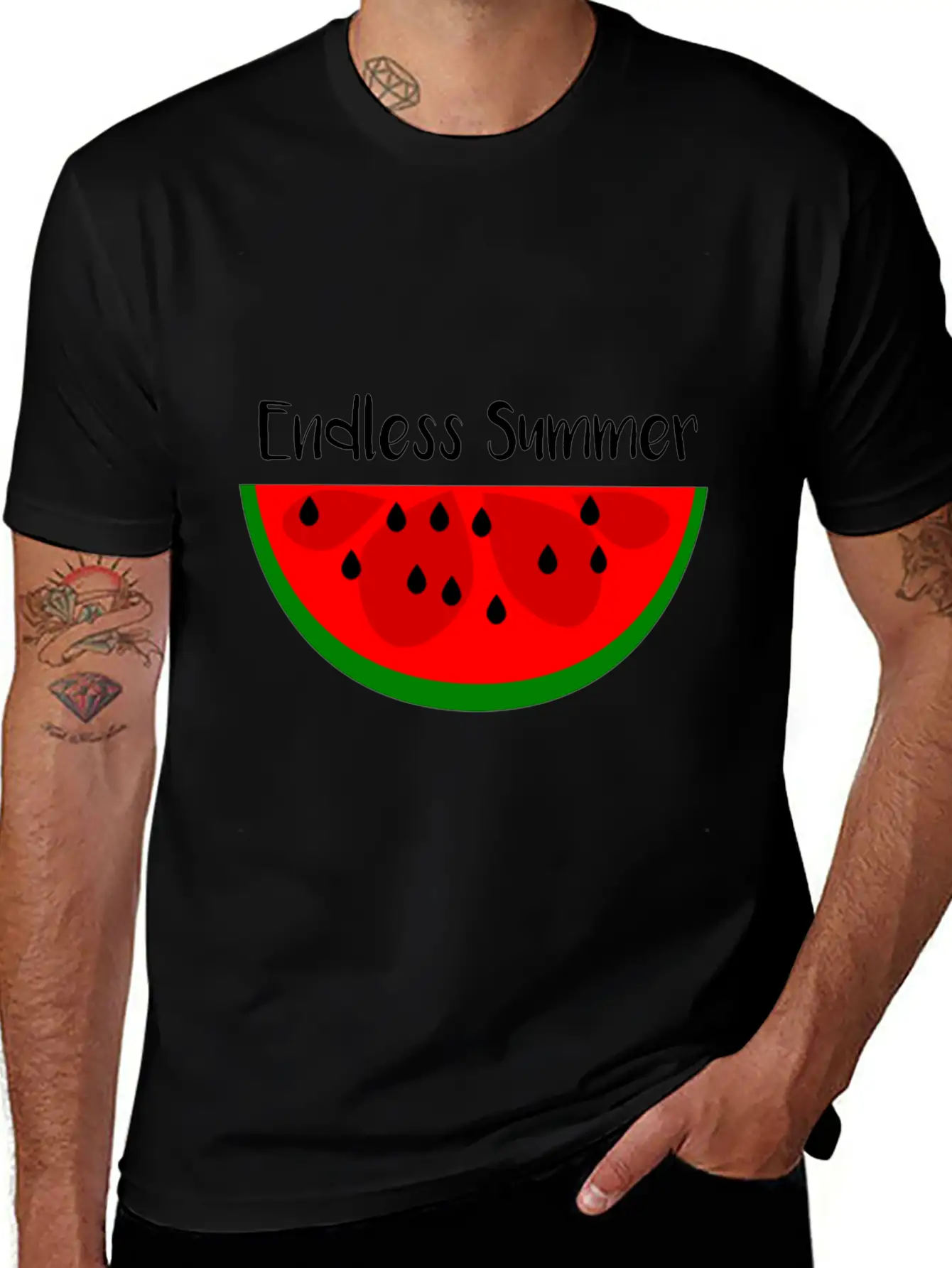 Summer Watermelon Endless Summer Lightweight Cotton T-Shirt – Daily Comfort Graphic Shirt
