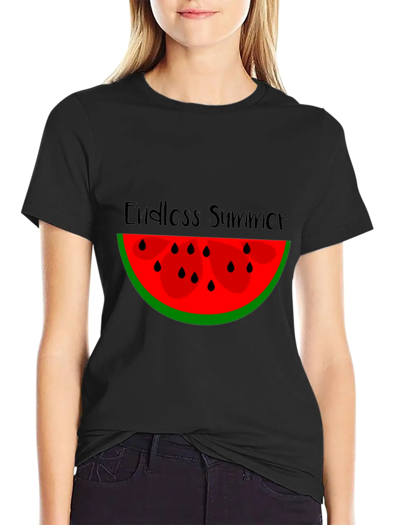 Summer Watermelon Endless Summer Lightweight Cotton T-Shirt – Daily Comfort Graphic Shirt
