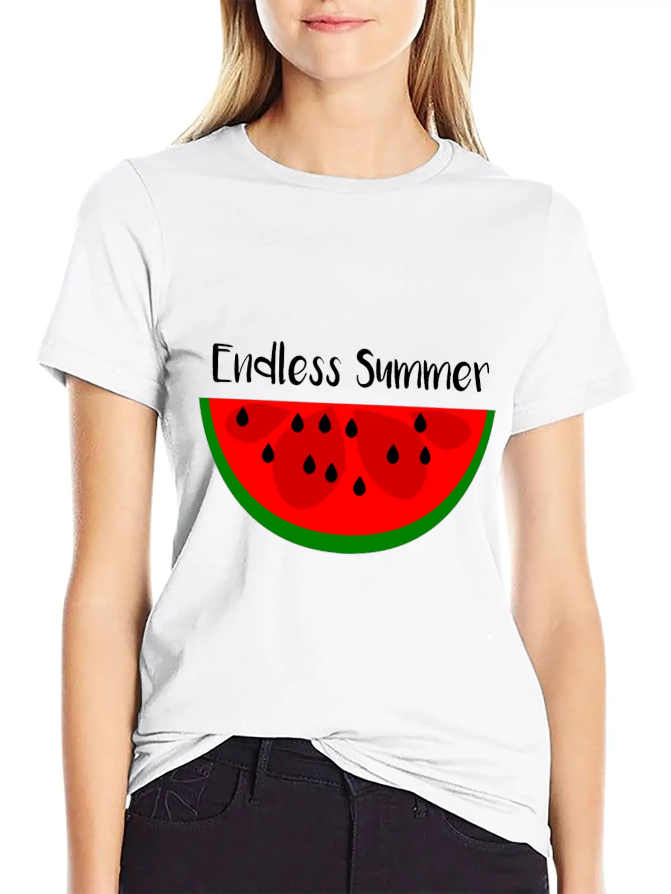 Summer Watermelon Endless Summer Lightweight Cotton T-Shirt – Daily Comfort Graphic Shirt