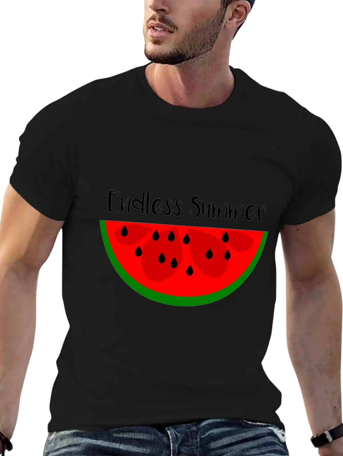 Summer Watermelon Endless Summer Lightweight Cotton T-Shirt – Daily Comfort Graphic Shirt