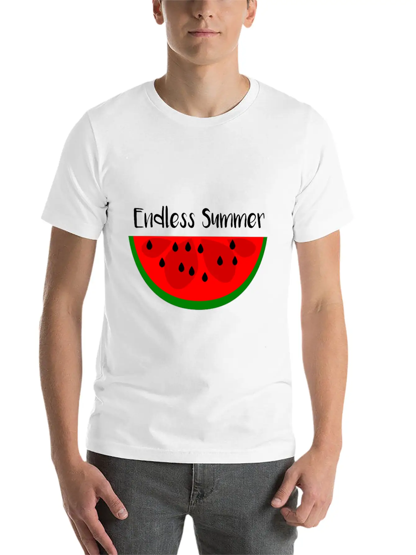 Summer Watermelon Endless Summer Lightweight Cotton T-Shirt – Daily Comfort Graphic Shirt