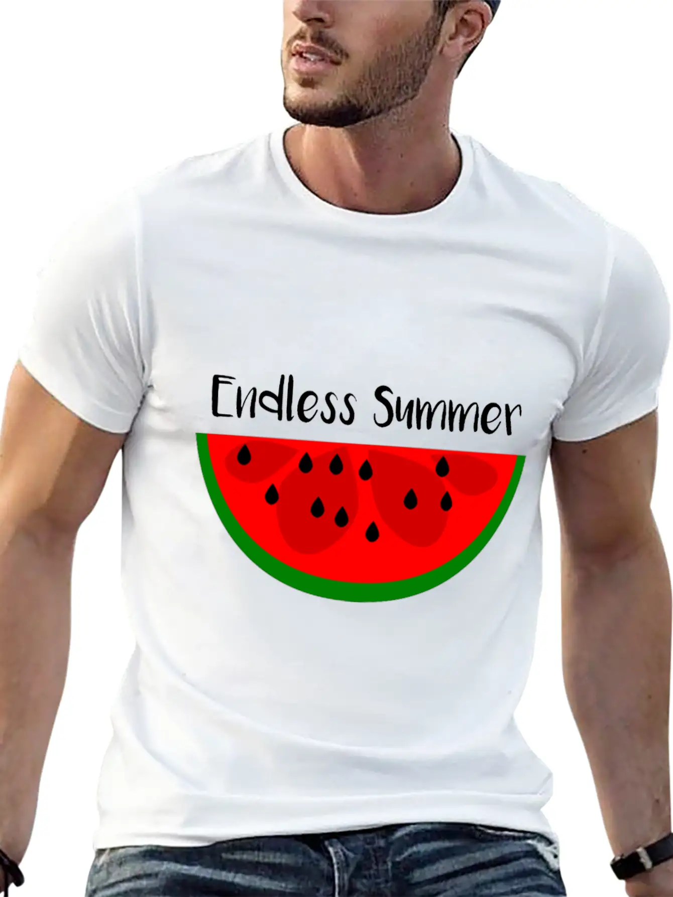 Summer Watermelon Endless Summer Lightweight Cotton T-Shirt – Daily Comfort Graphic Shirt