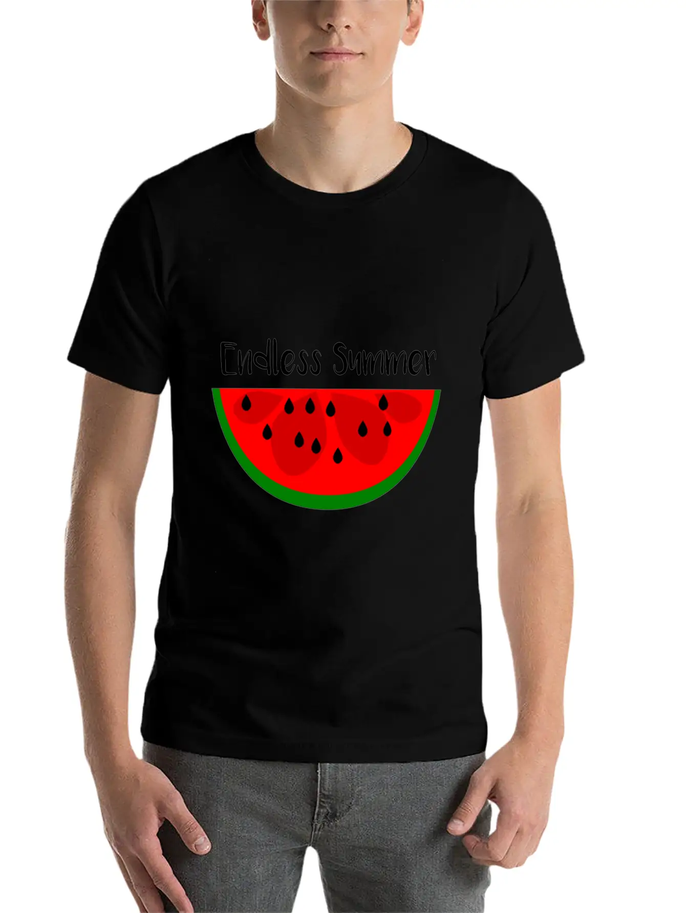 Summer Watermelon Endless Summer Lightweight Cotton T-Shirt – Daily Comfort Graphic Shirt