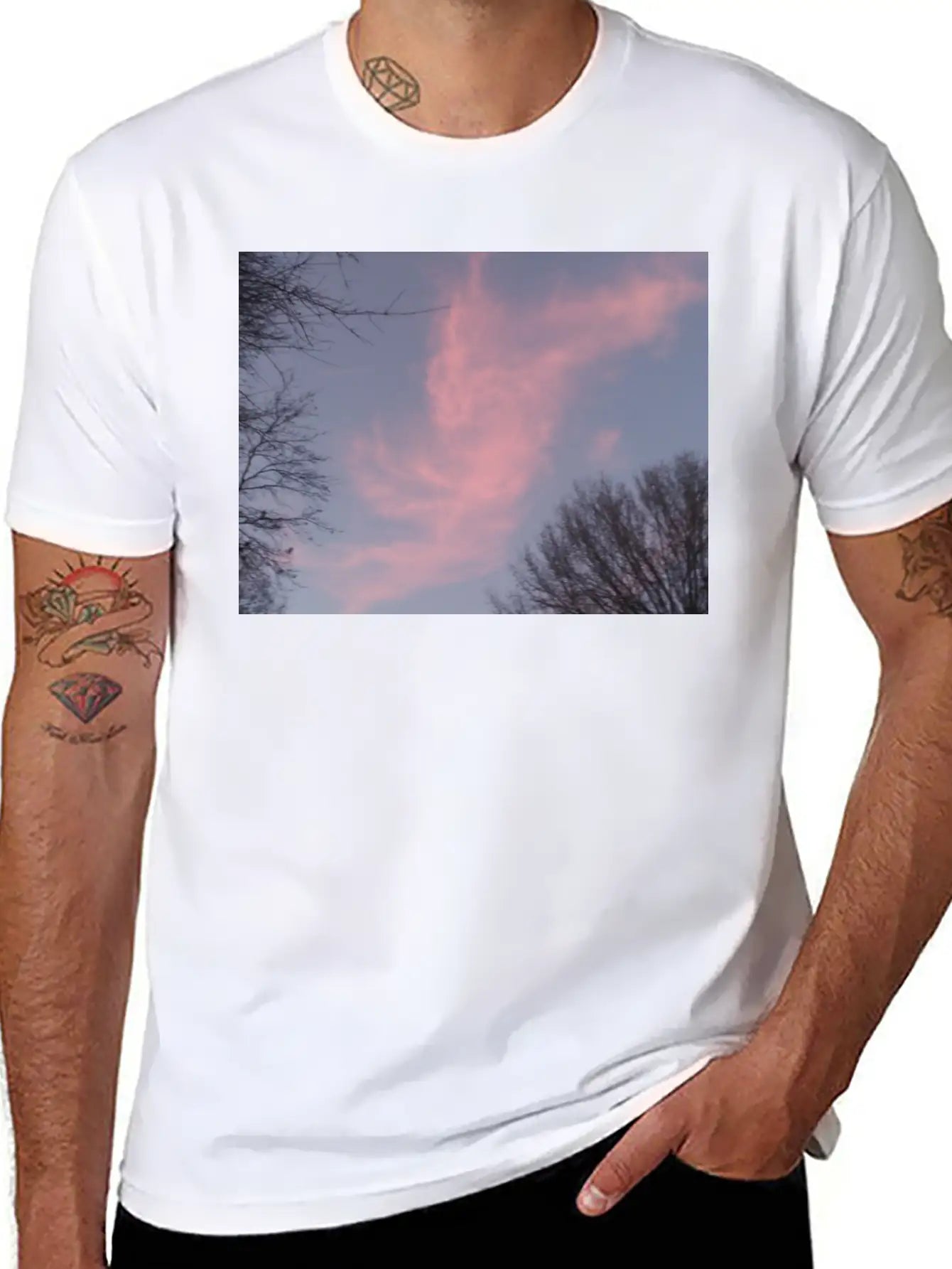 Sun Clouds Lightweight Cotton T-Shirt – Daily Comfort Graphic Shirt