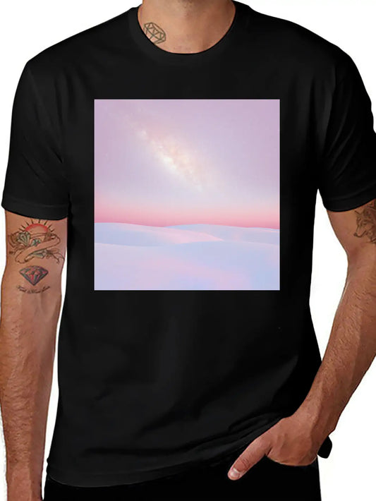 Sunset And Snow Lightweight Cotton T-Shirt – Daily Comfort Graphic Shirt