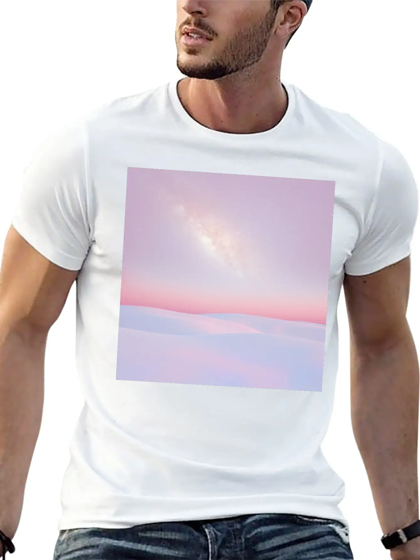 Sunset And Snow Lightweight Cotton T-Shirt – Daily Comfort Graphic Shirt