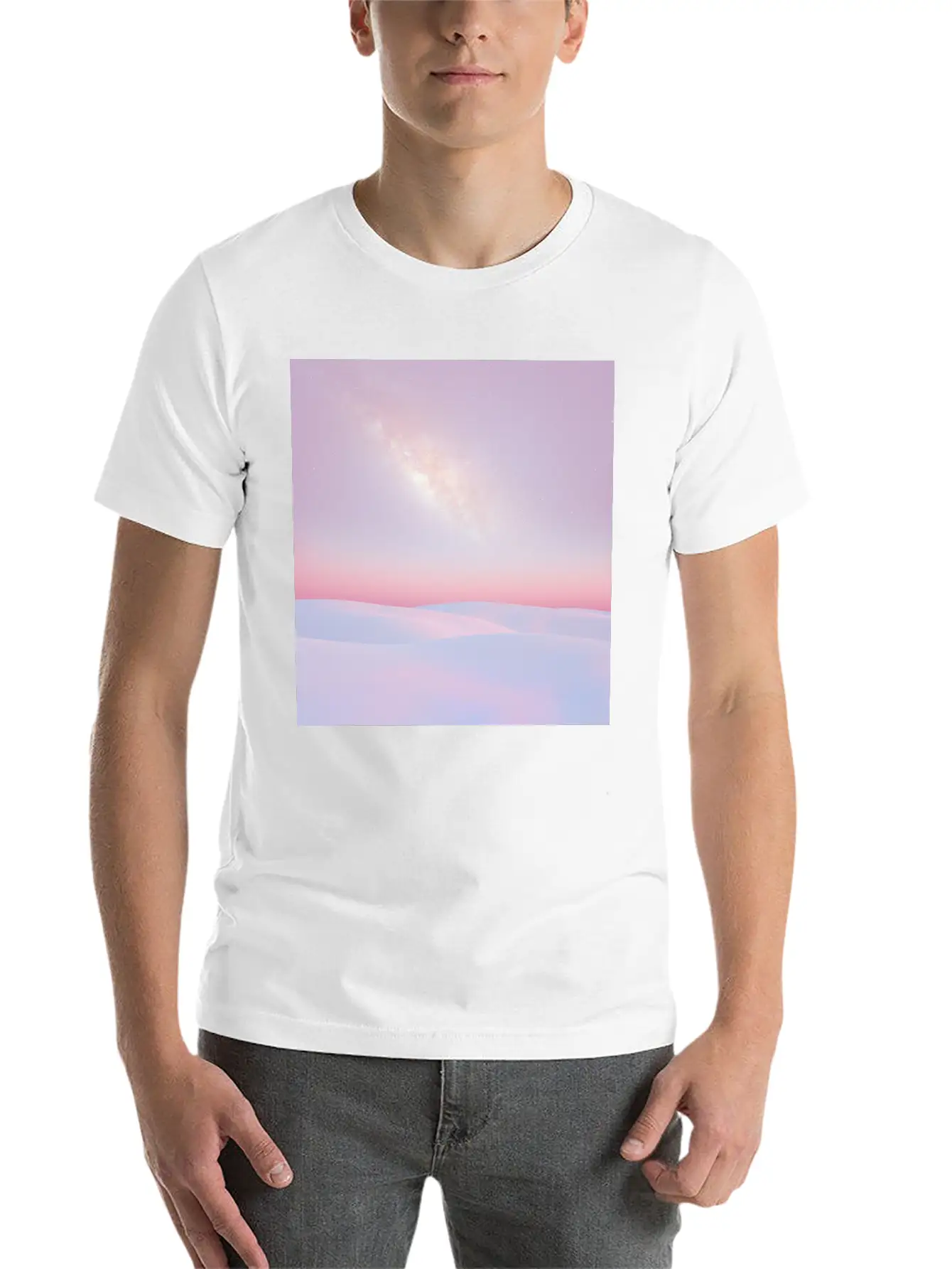 Sunset And Snow Lightweight Cotton T-Shirt – Daily Comfort Graphic Shirt