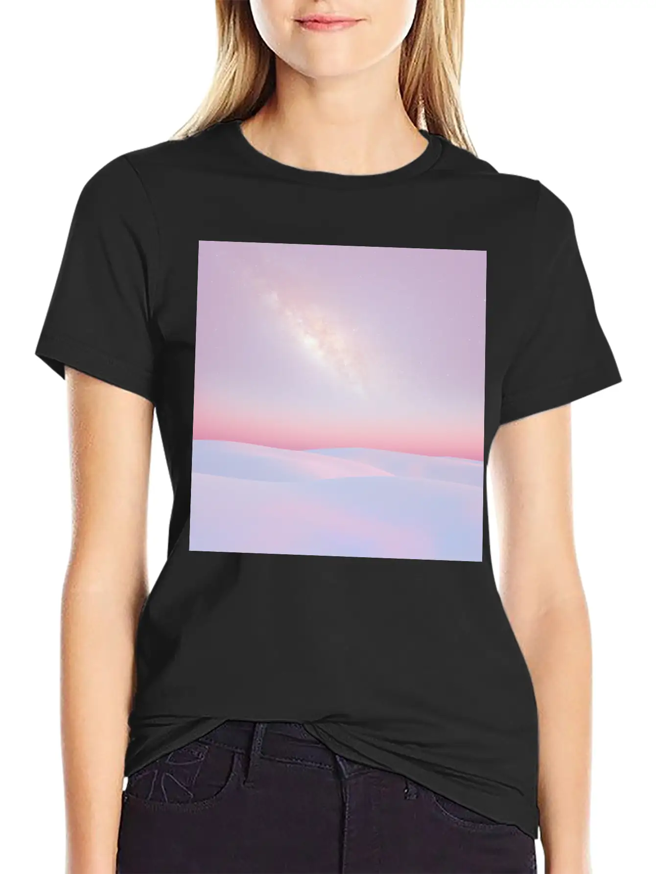 Sunset And Snow Lightweight Cotton T-Shirt – Daily Comfort Graphic Shirt