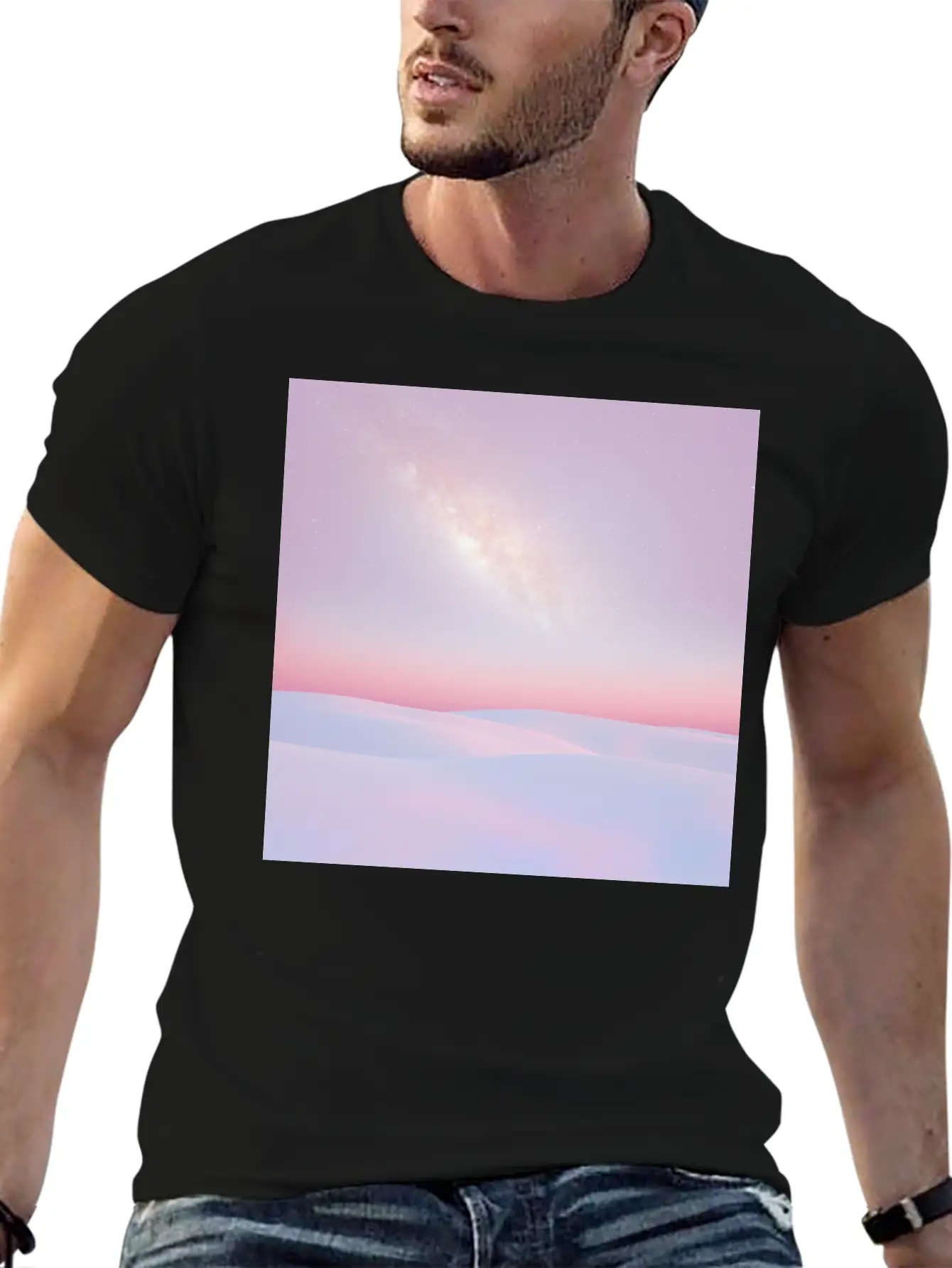 Sunset And Snow Lightweight Cotton T-Shirt – Daily Comfort Graphic Shirt
