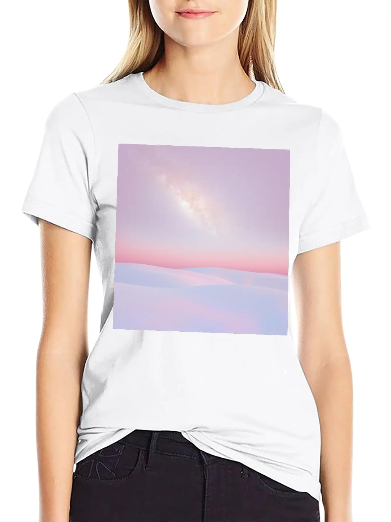 Sunset And Snow Lightweight Cotton T-Shirt – Daily Comfort Graphic Shirt