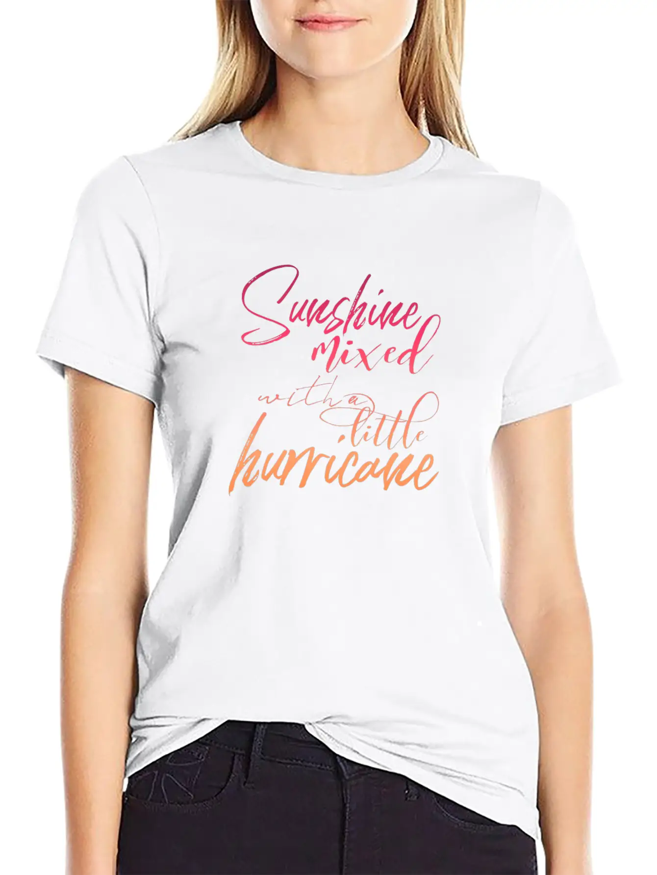 Sunshine Mixed With A Little Hurricane Lightweight Cotton T-Shirt – Daily Comfort Graphic Shirt
