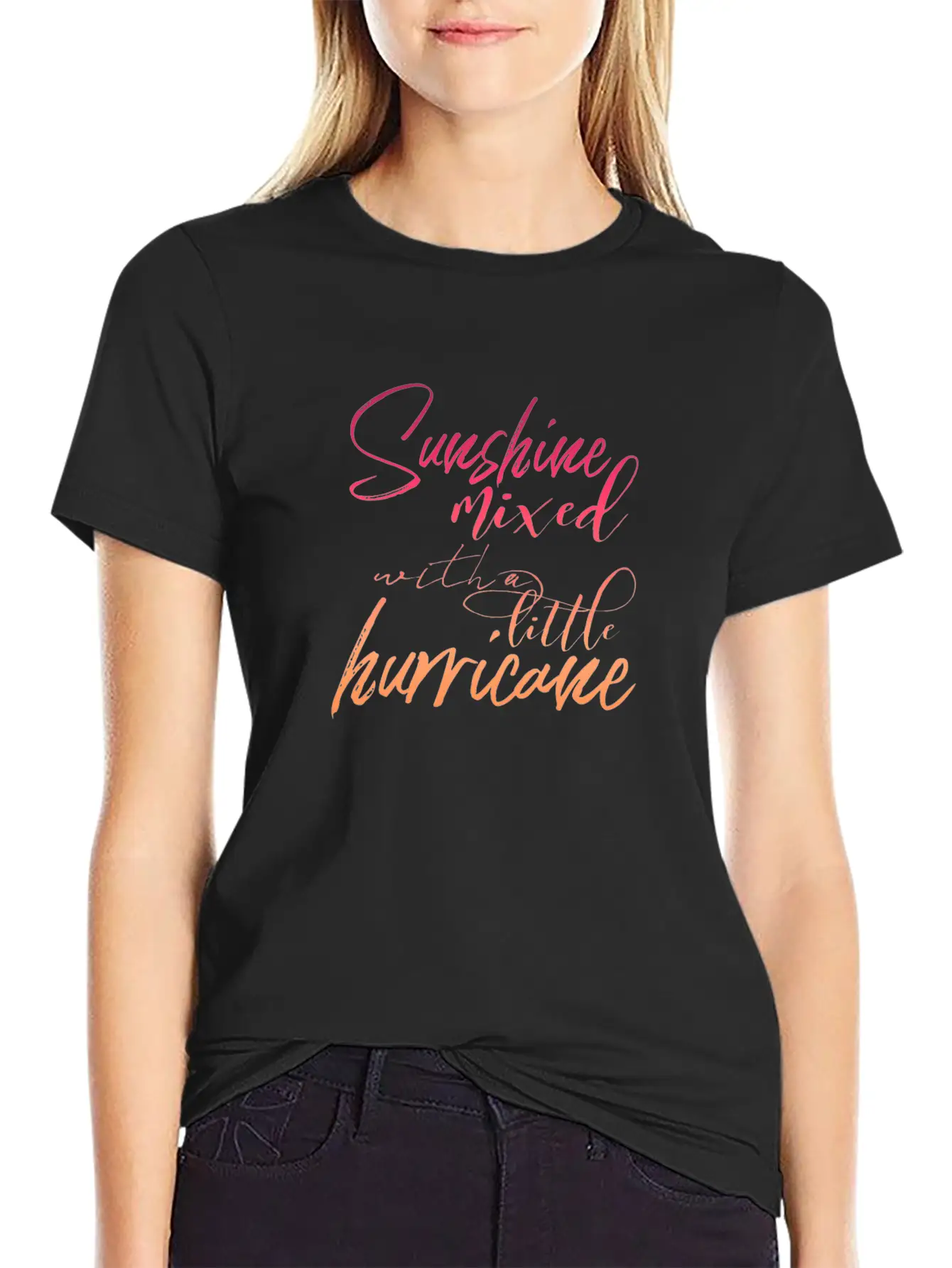 Sunshine Mixed With A Little Hurricane Lightweight Cotton T-Shirt – Daily Comfort Graphic Shirt