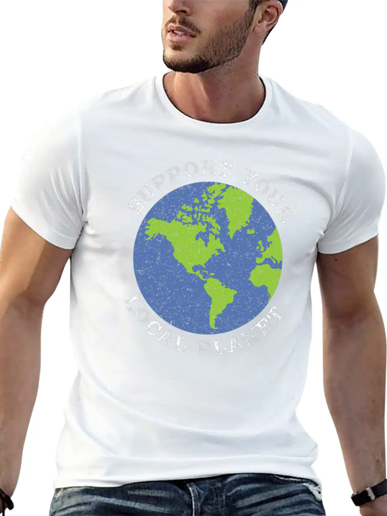 Support Your Local Planet Climate Change Lightweight Cotton T-Shirt – Daily Comfort Graphic Shirt