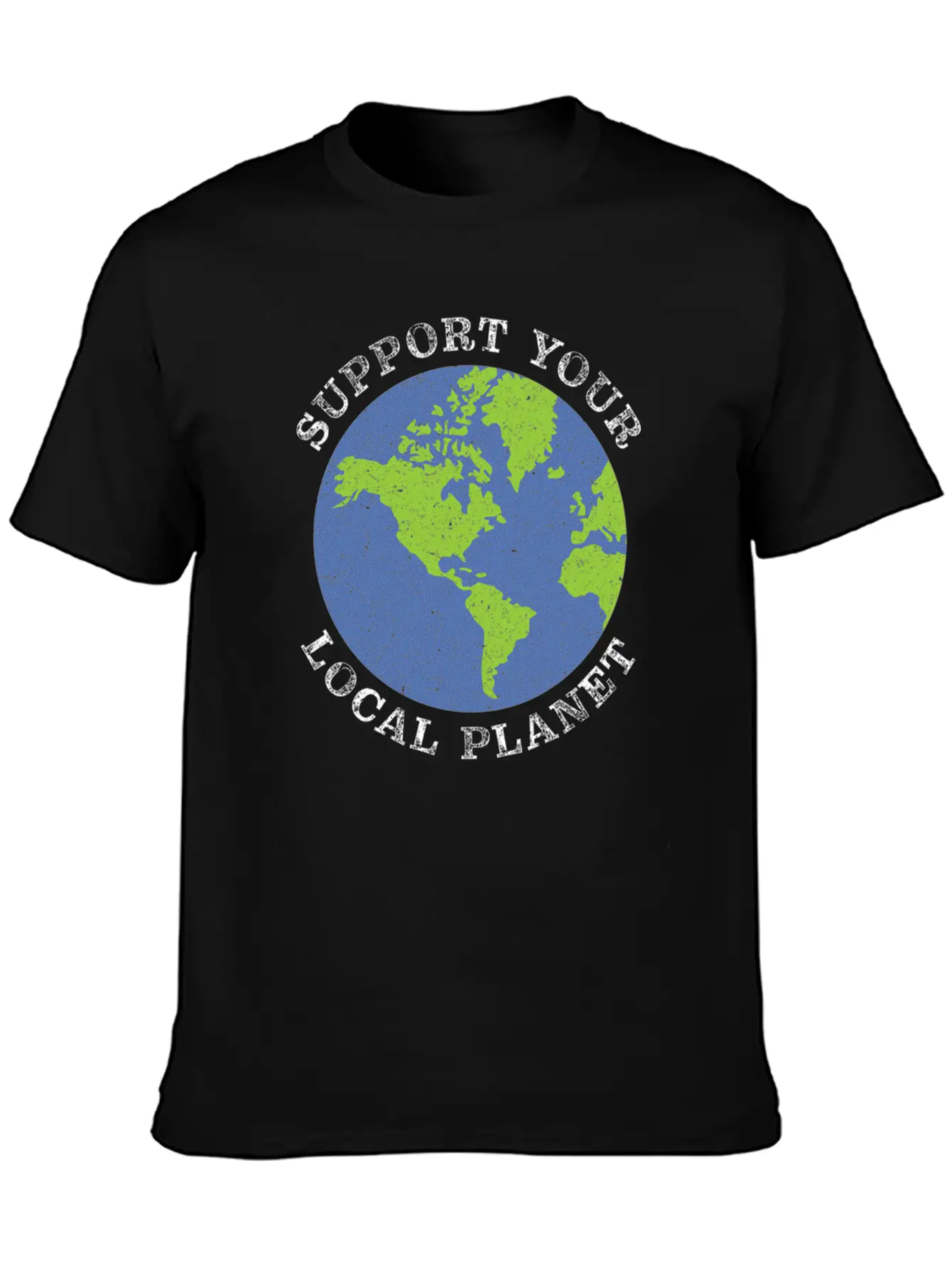 Support Your Local Planet Climate Change Lightweight Cotton T-Shirt – Daily Comfort Graphic Shirt