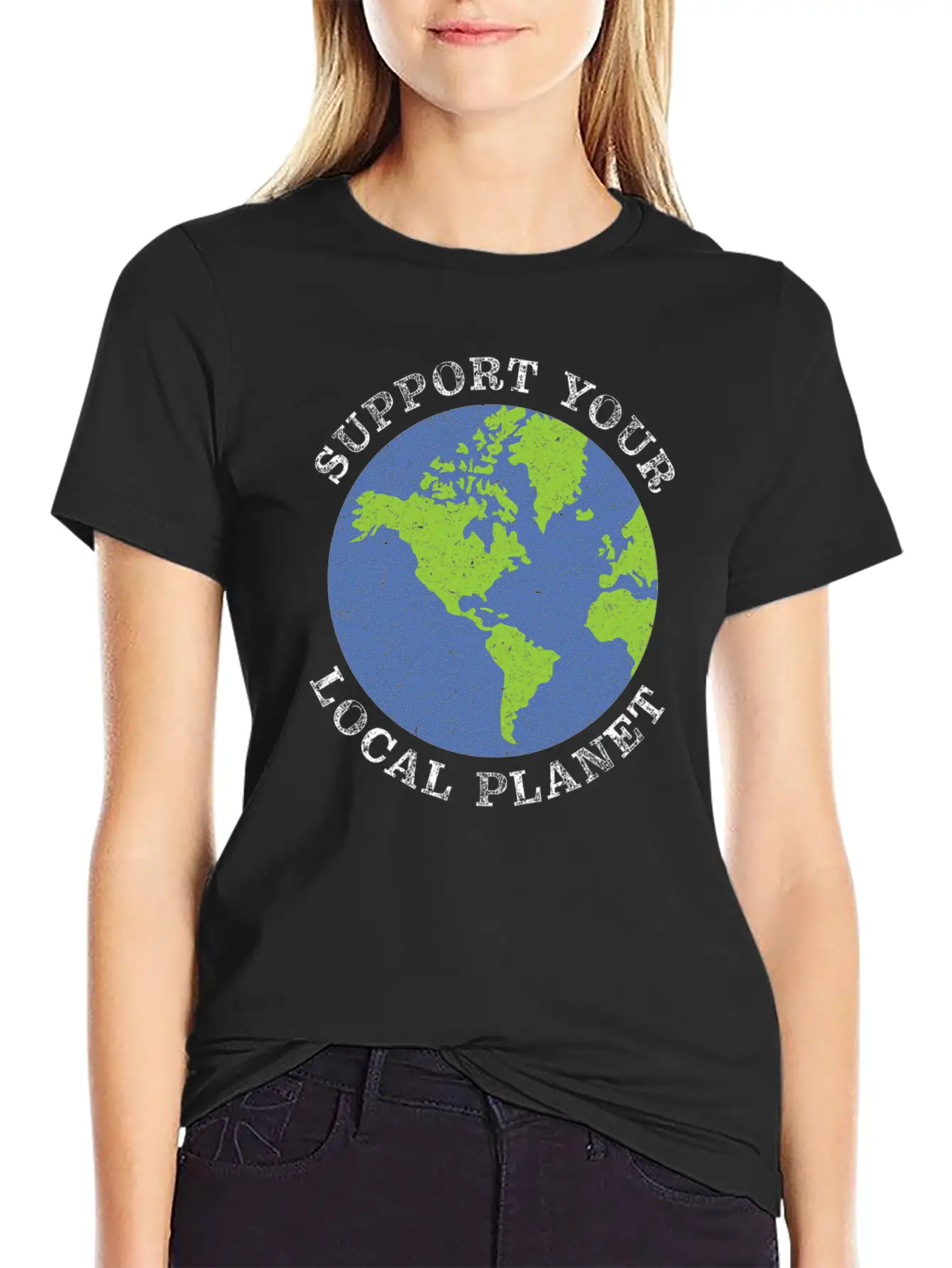 Support Your Local Planet Climate Change Lightweight Cotton T-Shirt – Daily Comfort Graphic Shirt