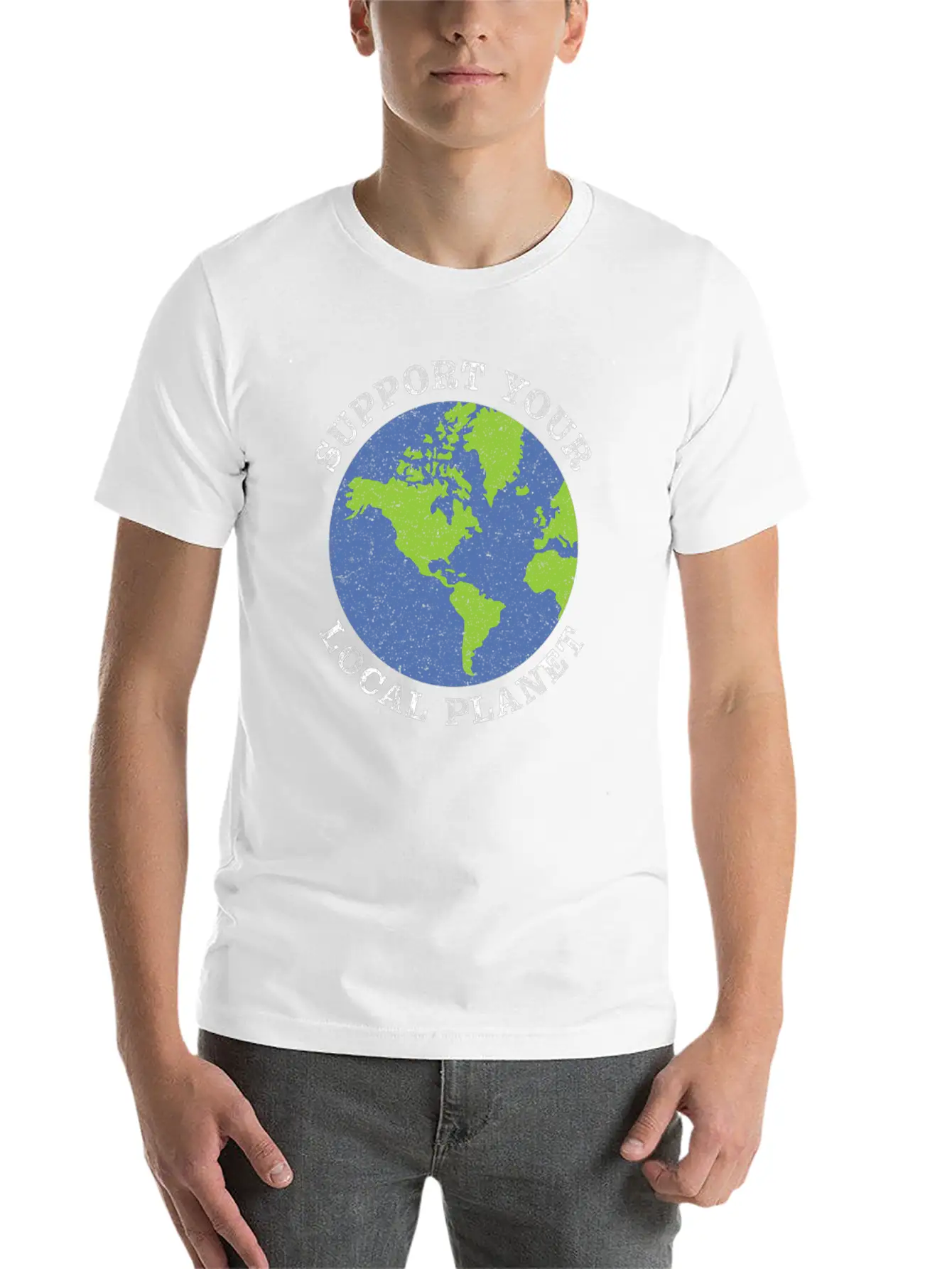 Support Your Local Planet Climate Change Lightweight Cotton T-Shirt – Daily Comfort Graphic Shirt