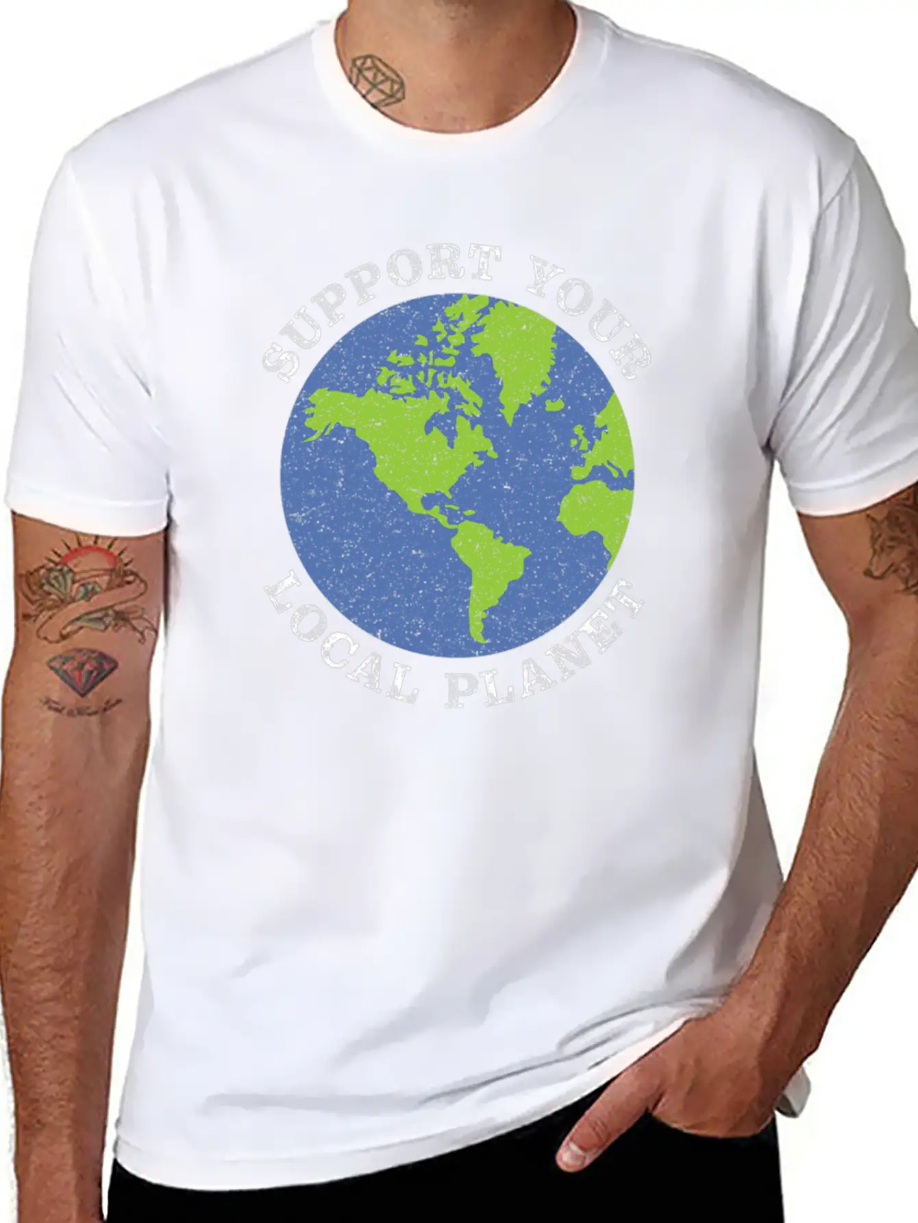 Support Your Local Planet Climate Change Lightweight Cotton T-Shirt – Daily Comfort Graphic Shirt