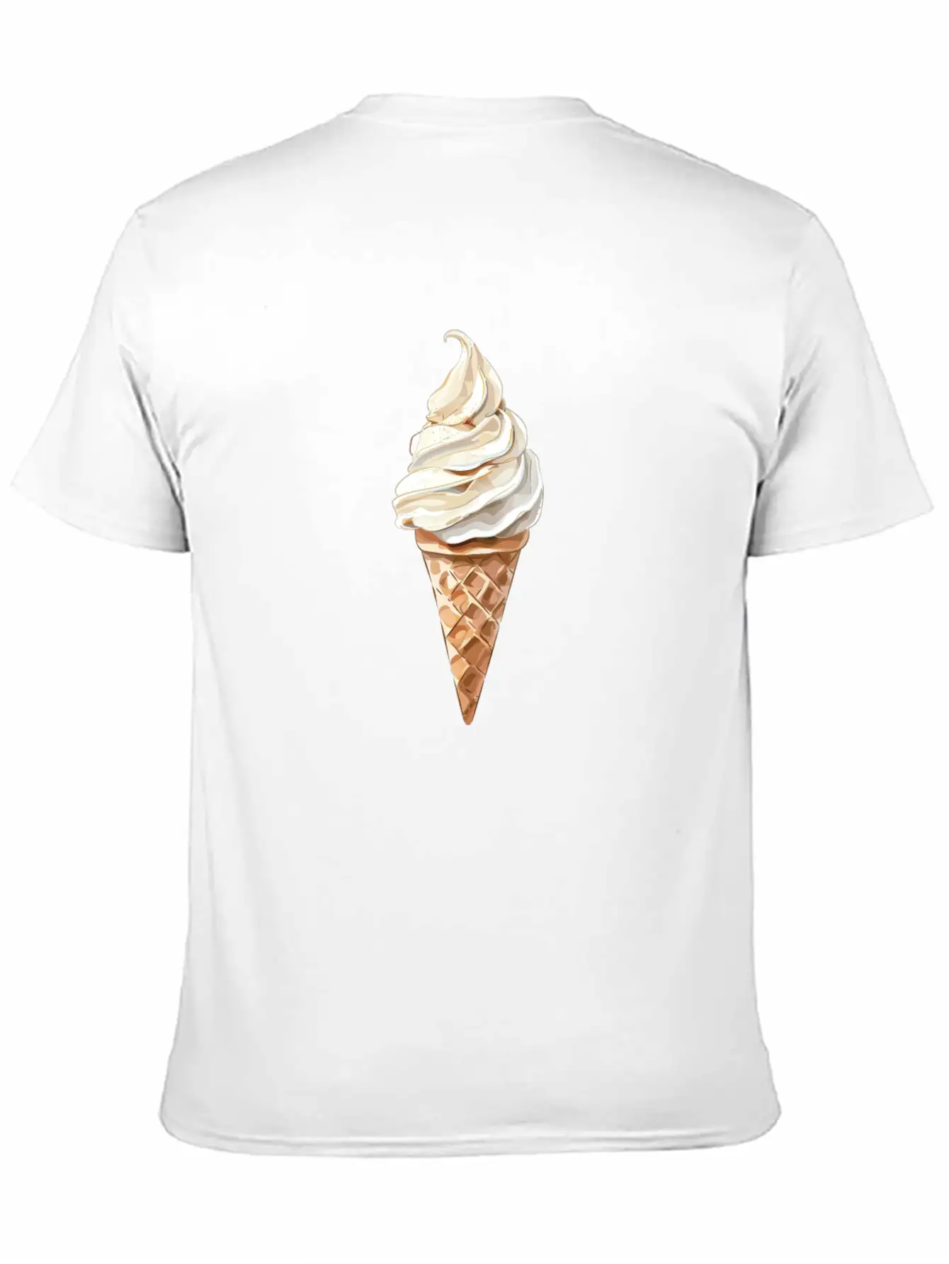 Swirled Vanilla Ice Cream Cone Delight Lightweight Cotton T-Shirt – Daily Comfort Graphic Shirt