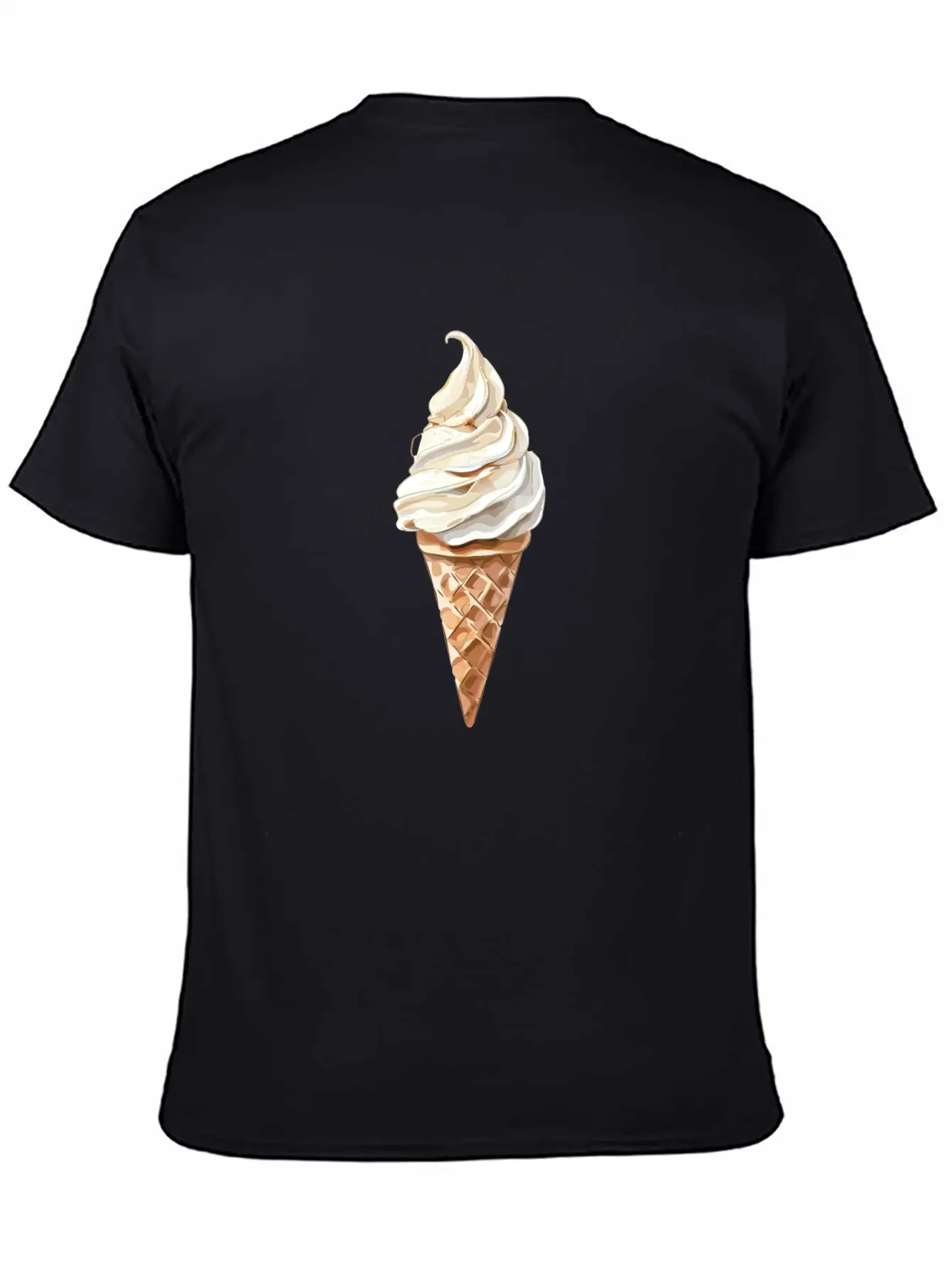 Swirled Vanilla Ice Cream Cone Delight Lightweight Cotton T-Shirt – Daily Comfort Graphic Shirt