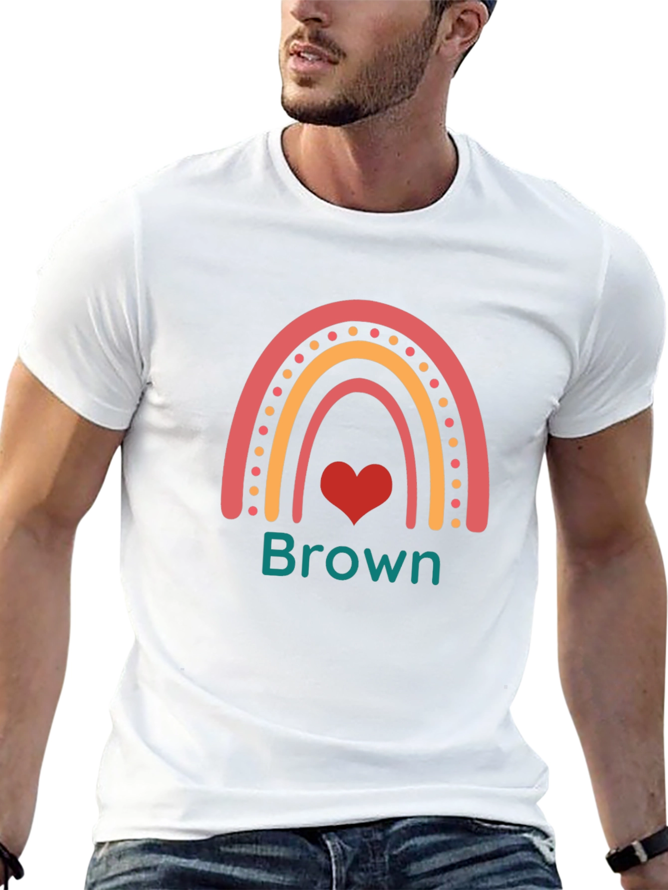 Rainbow Brown Name T-Shirt