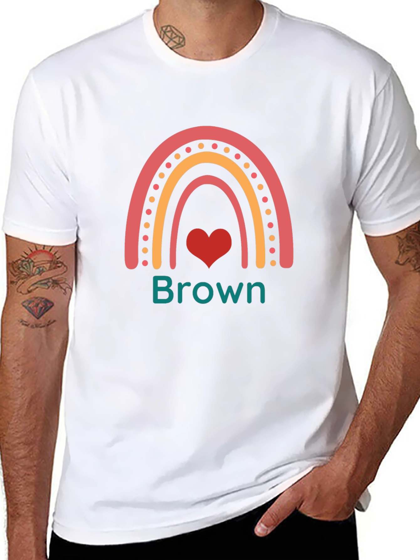 Rainbow Brown Name T-Shirt
