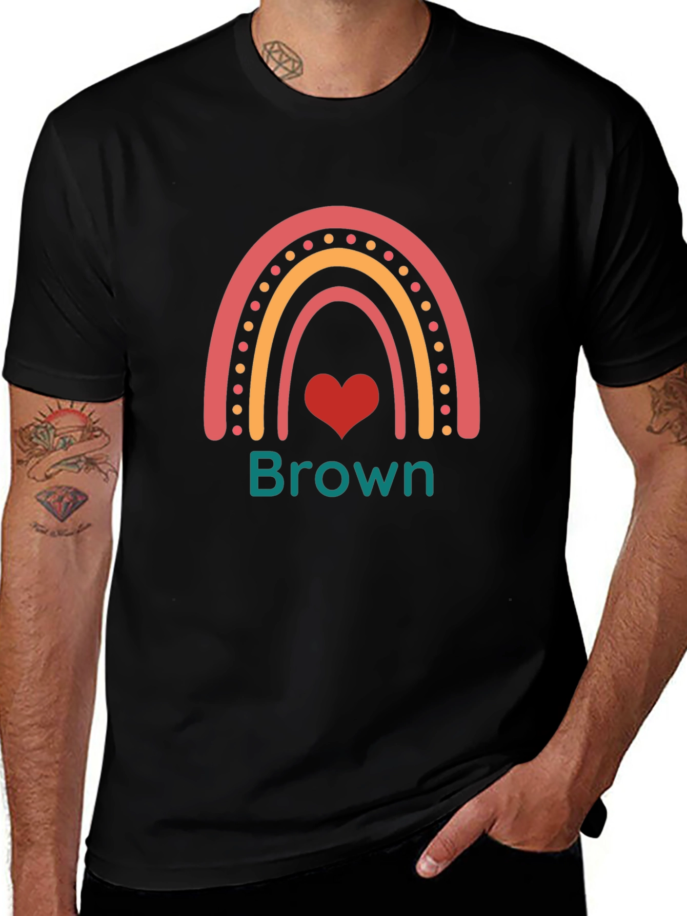 Rainbow Brown Name T-Shirt