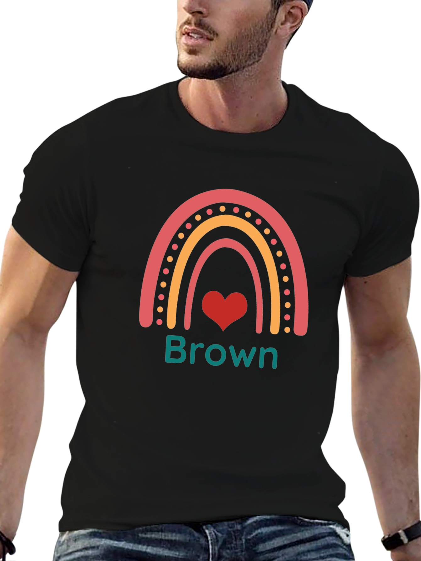 Rainbow Brown Name T-Shirt