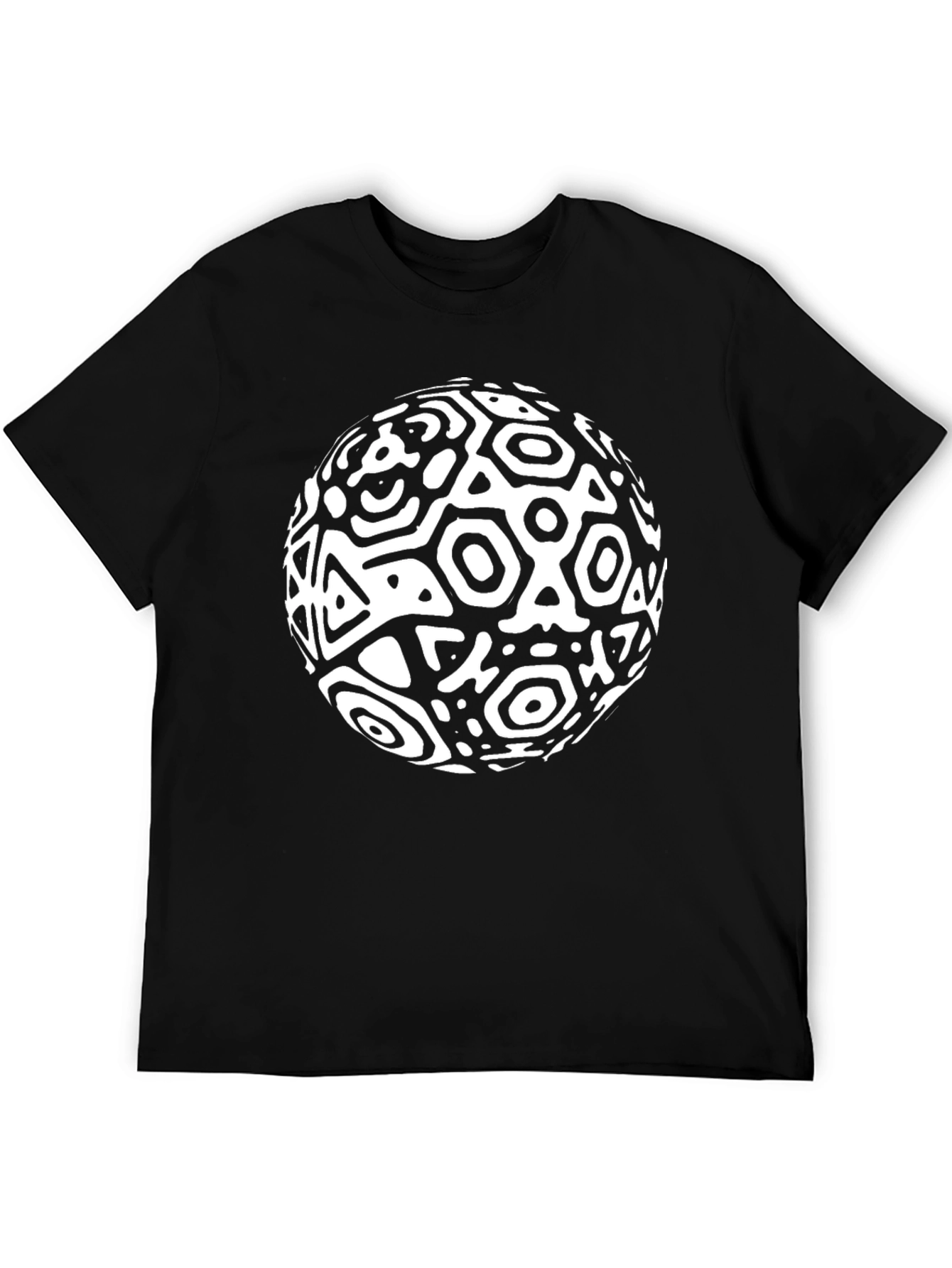 Abstract Geometric Sphere Black T-Shirt