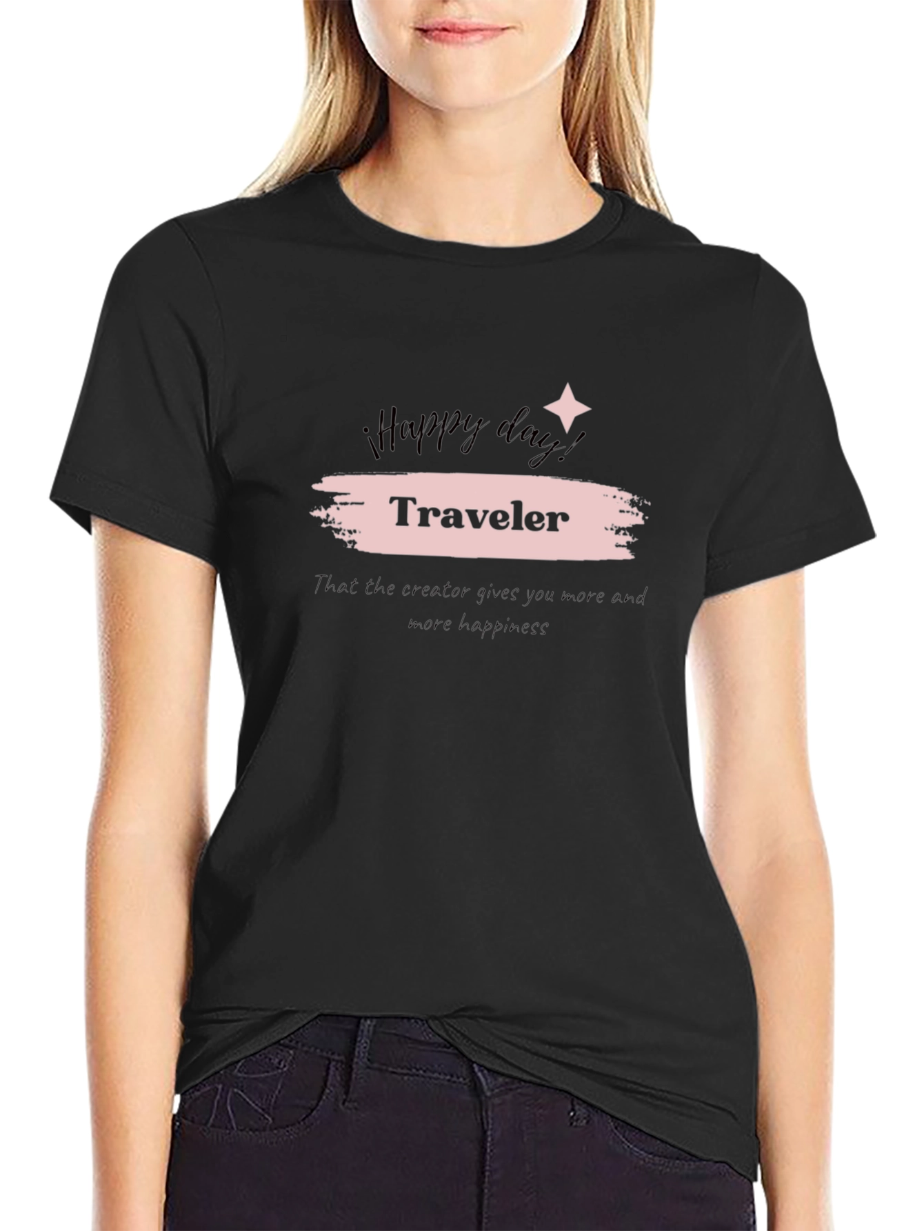 Traveler Graphic Print Black T-Shirt