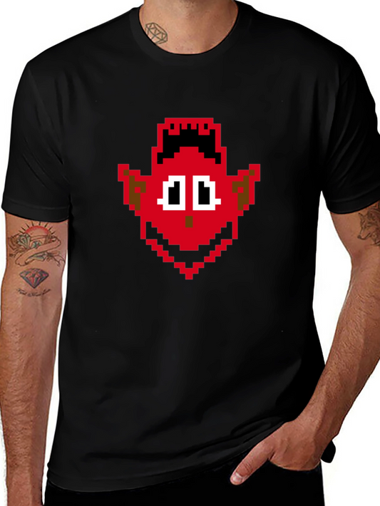 Retro Pixel Devil Graphic Tee - Soft Cotton Shirt
