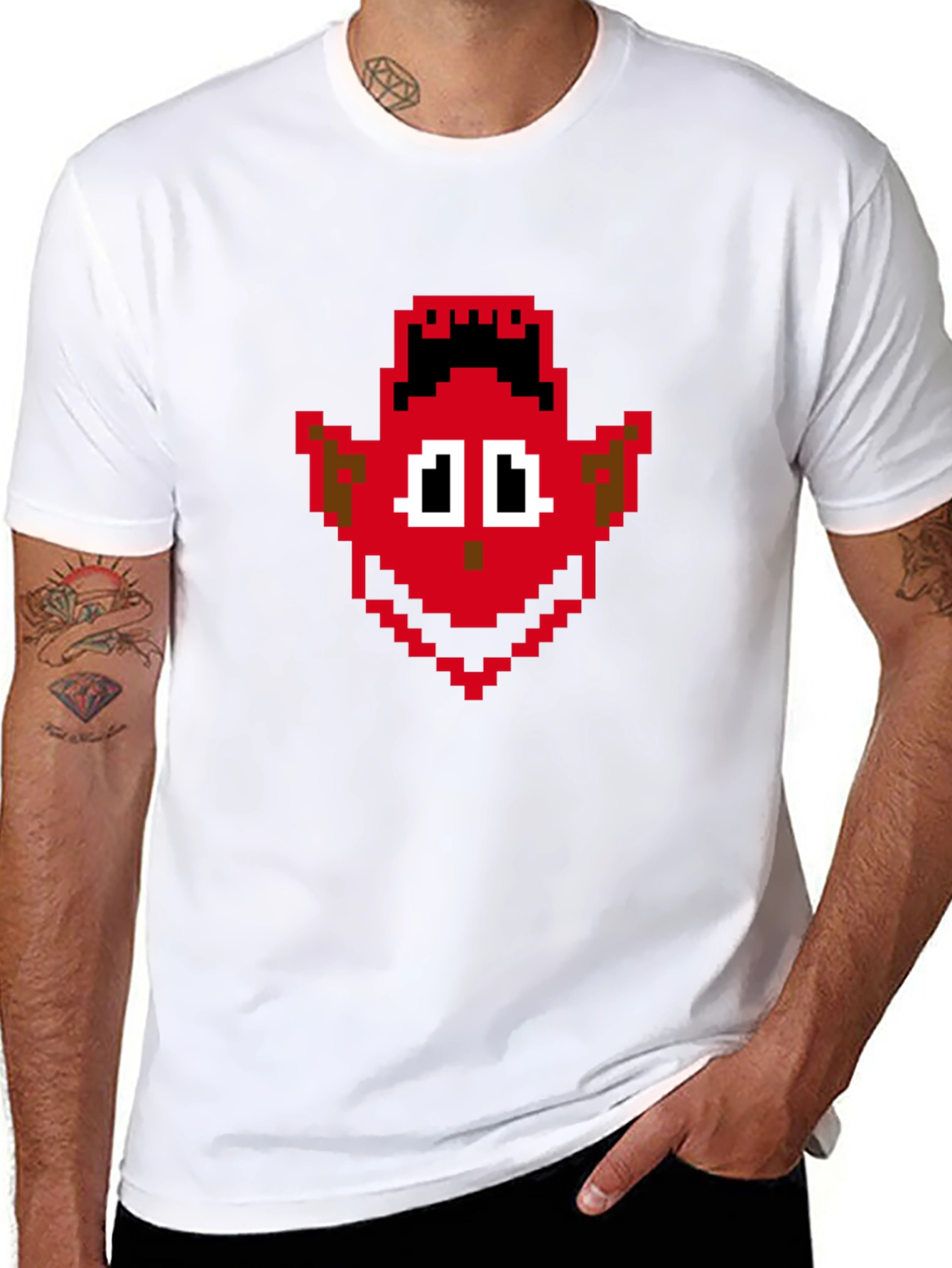 Retro Pixel Devil Graphic Tee - Soft Cotton Shirt