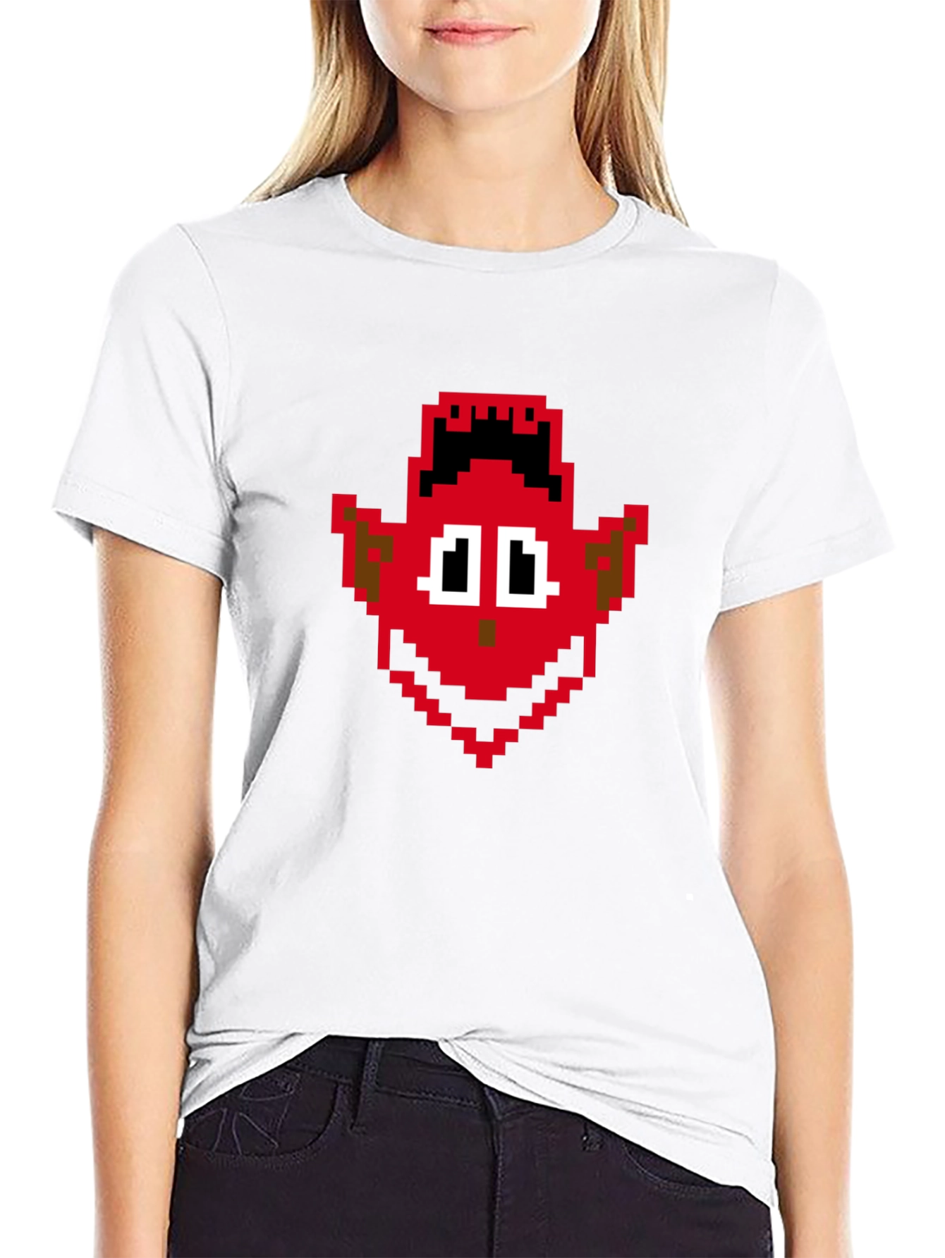 Retro Pixel Devil Graphic Tee - Soft Cotton Shirt