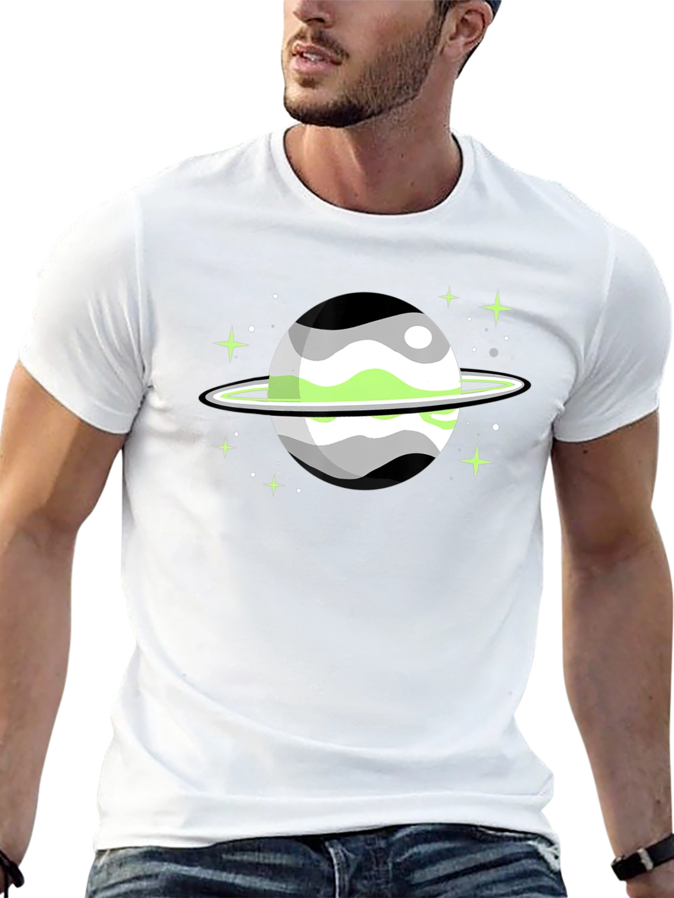 Aromantic Pride Planet Graphic T-Shirt