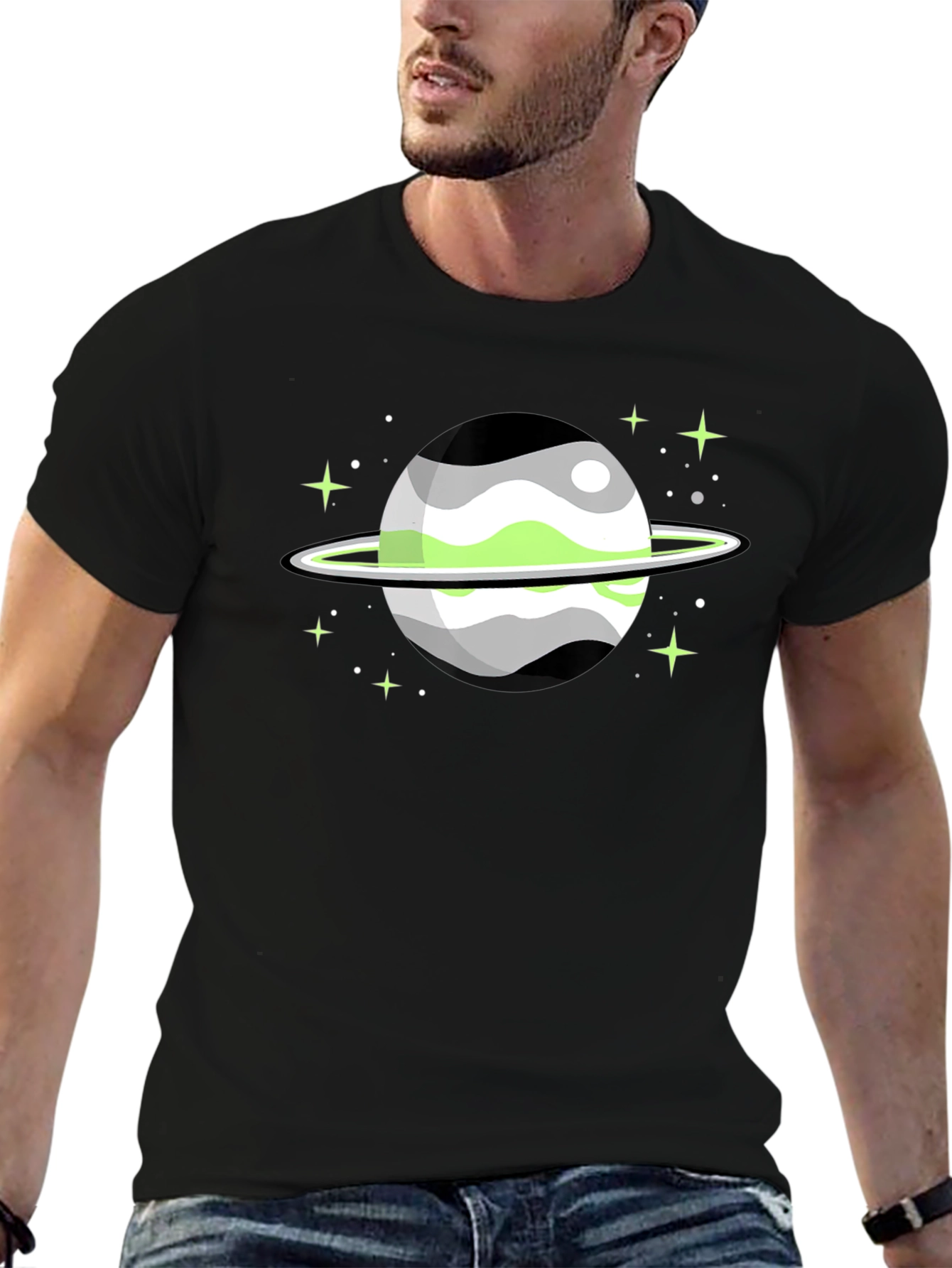 Aromantic Pride Planet Graphic T-Shirt