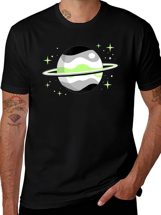 Aromantic Pride Planet Graphic T-Shirt