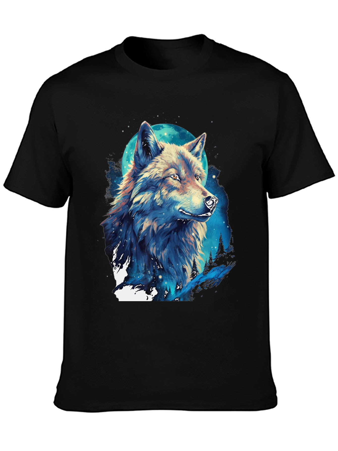 Wolf Moon Graphic Tee - Artistic Design