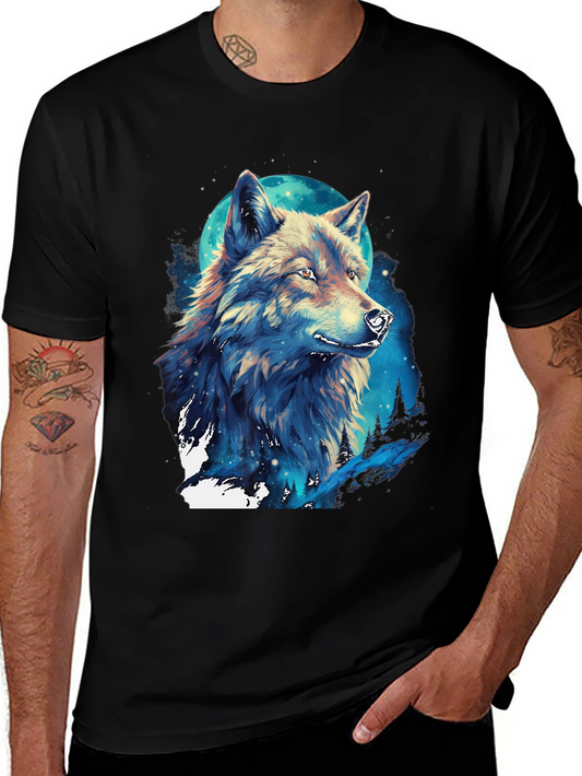 Wolf Moon Graphic Tee - Artistic Design