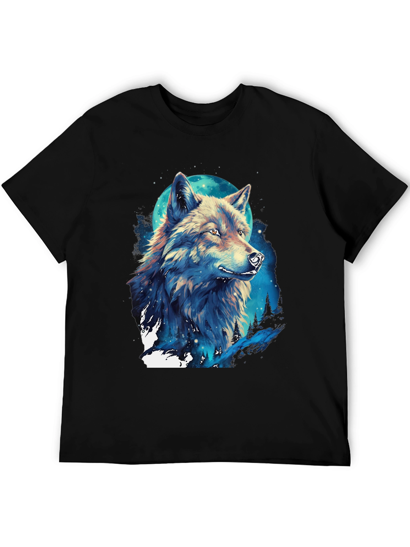 Wolf Moon Graphic Tee - Artistic Design