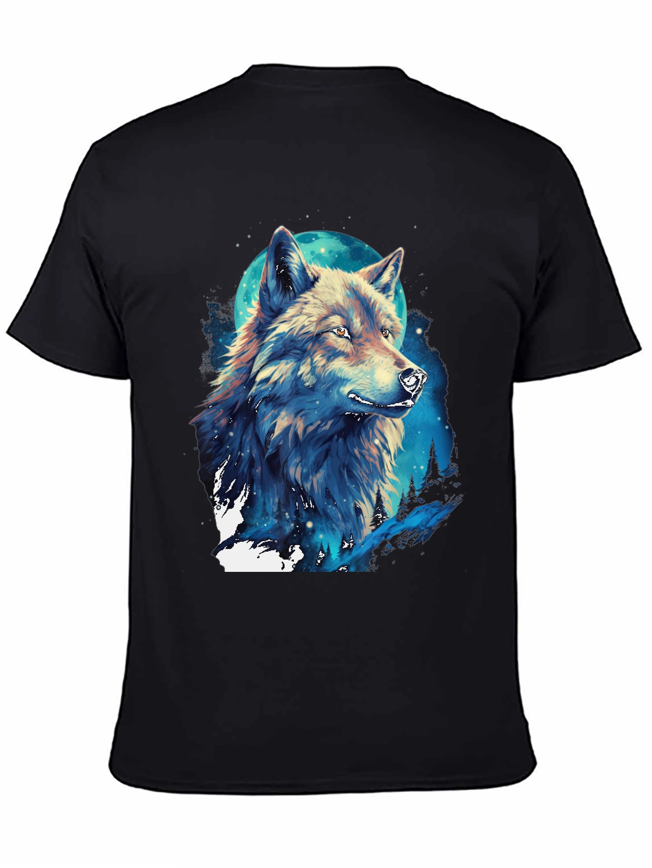Wolf Moon Graphic Tee - Artistic Design