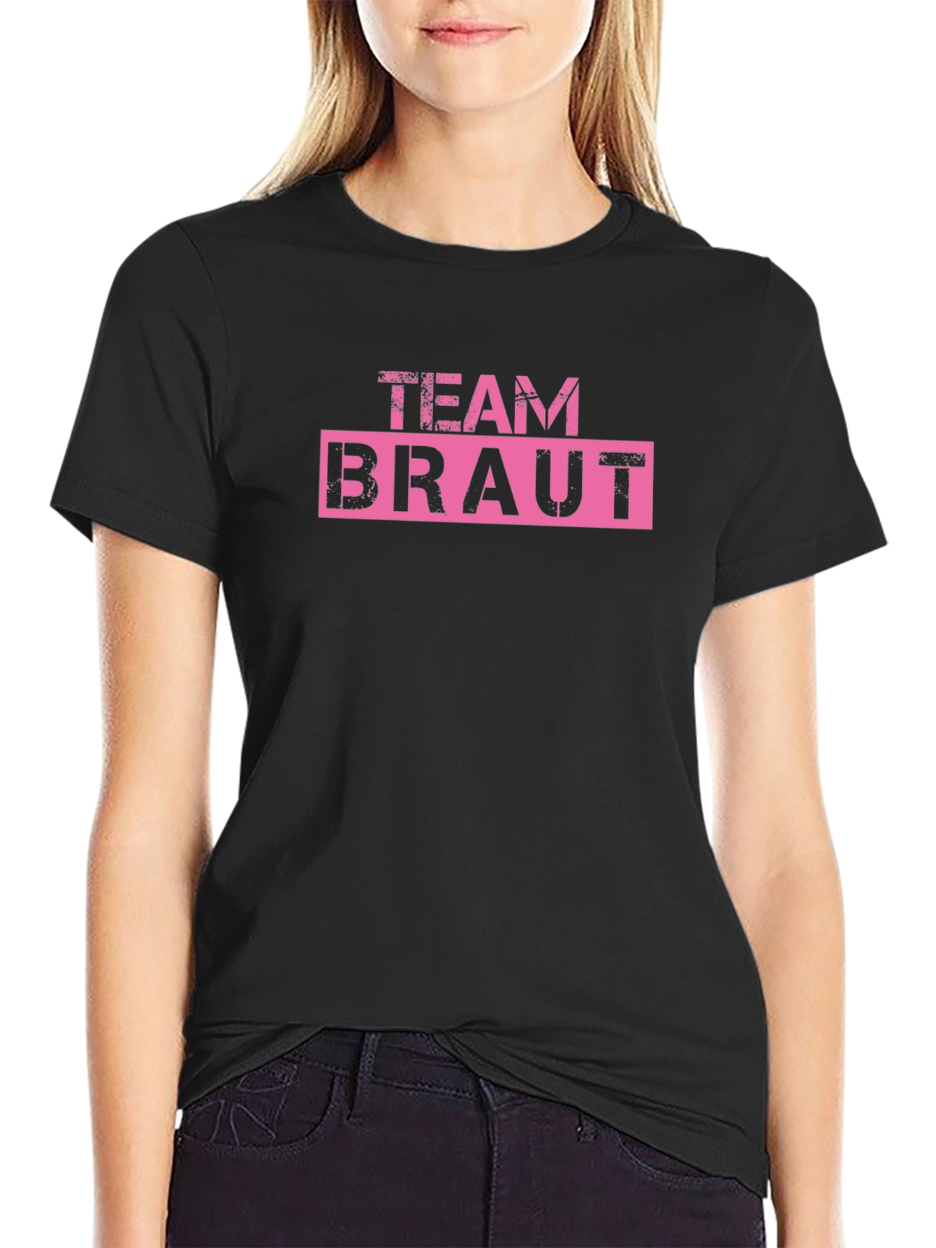 Team Braut Black T-Shirt - Bride Squad Tee