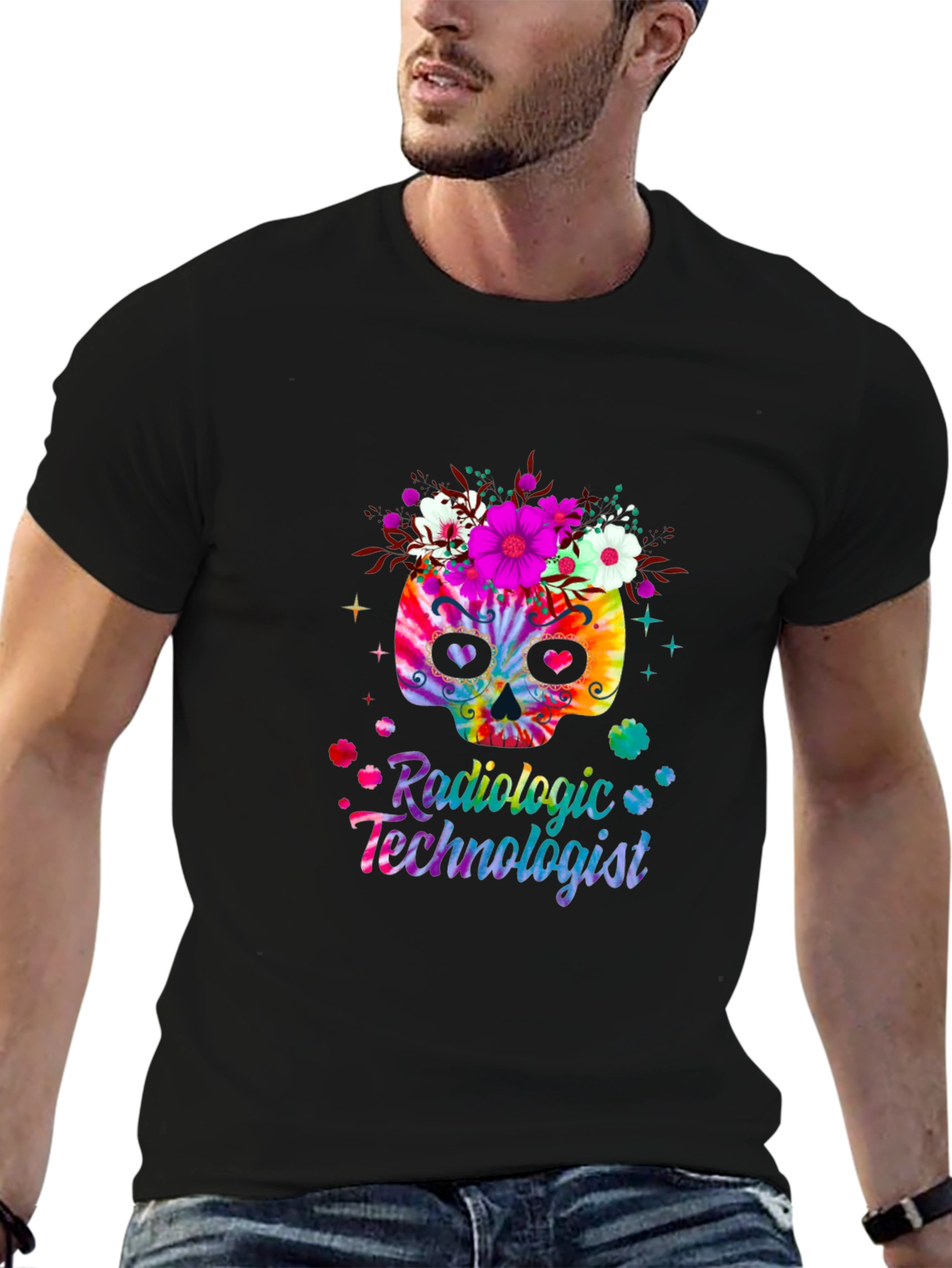 Radiologic Technologist Floral Skull Tee