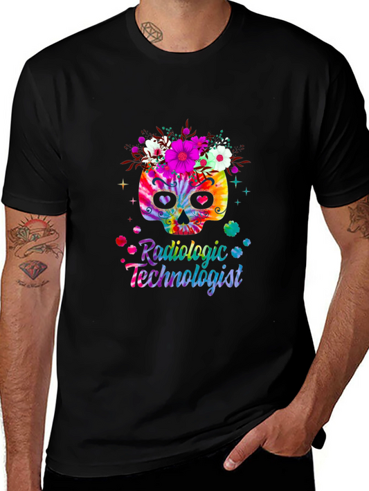 Radiologic Technologist Floral Skull Tee
