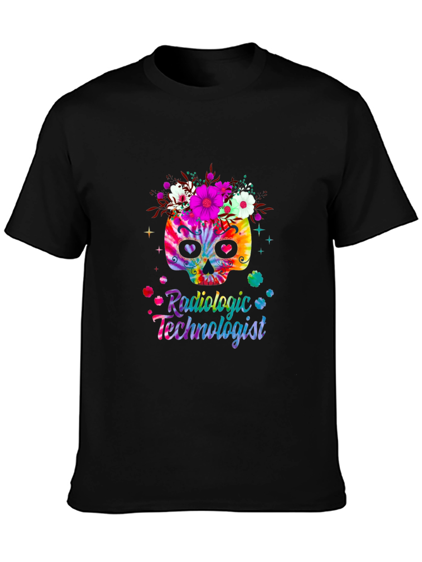 Radiologic Technologist Floral Skull Tee