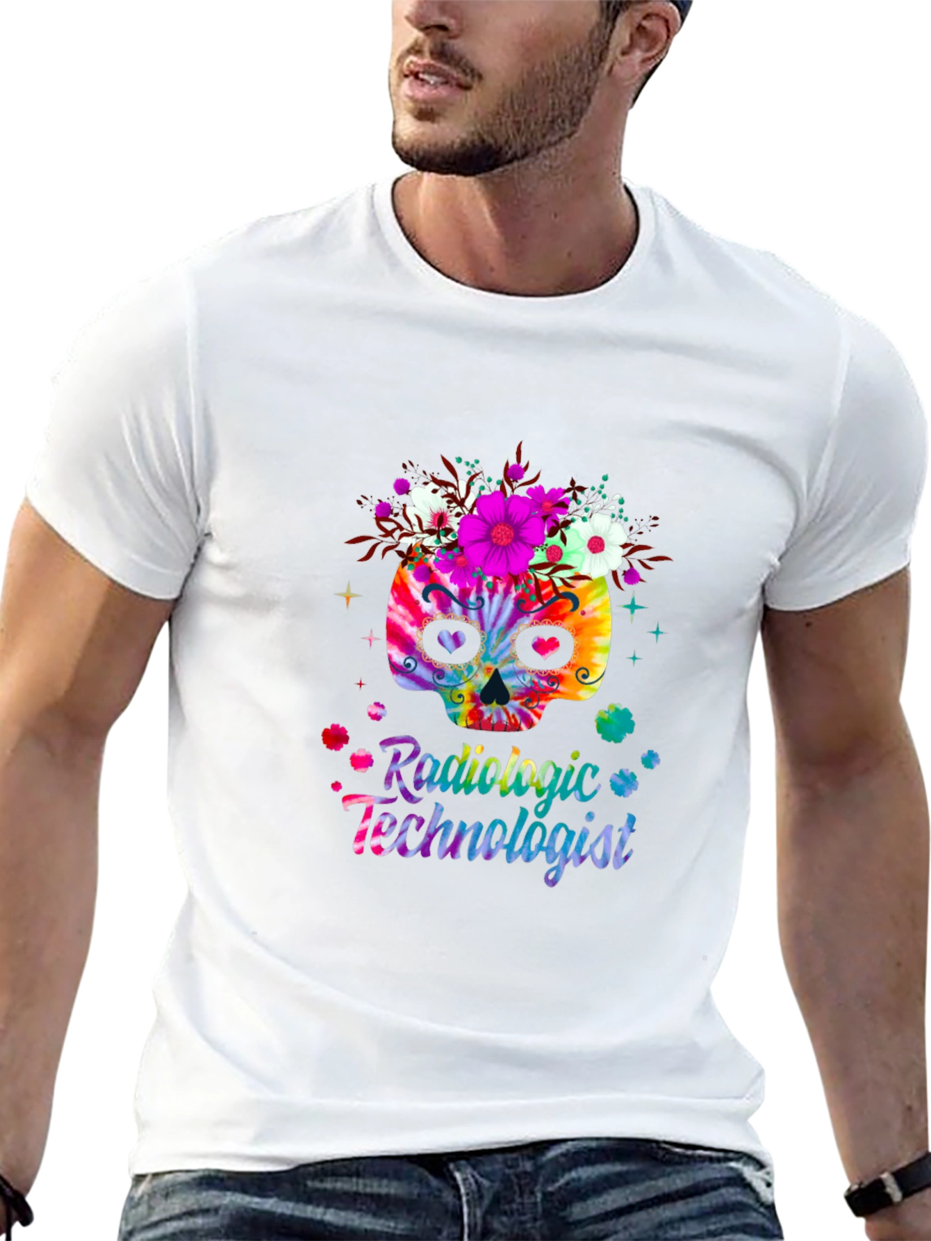 Radiologic Technologist Floral Skull Tee
