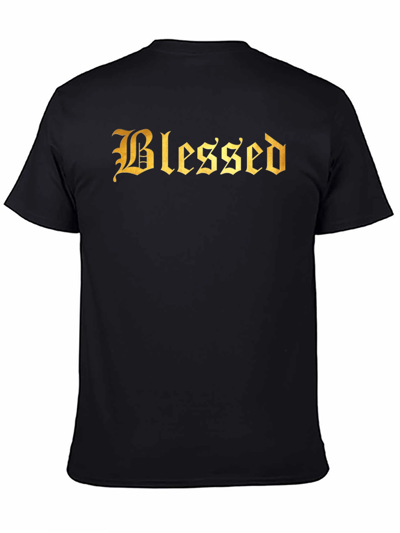 Blessed Gold Lettering Black T-Shirt