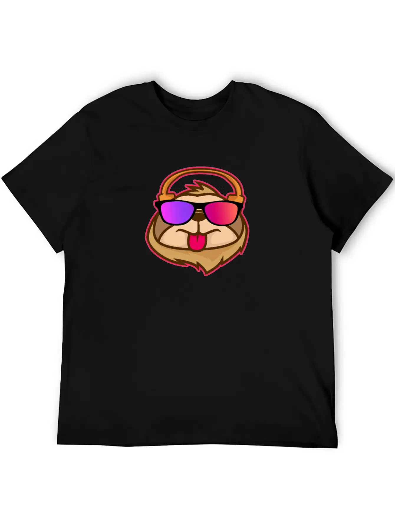 Techno House Funny DJ Sloth Glasses Gift Lightweight Cotton T-Shirt – Daily Comfort Graphic Shirt